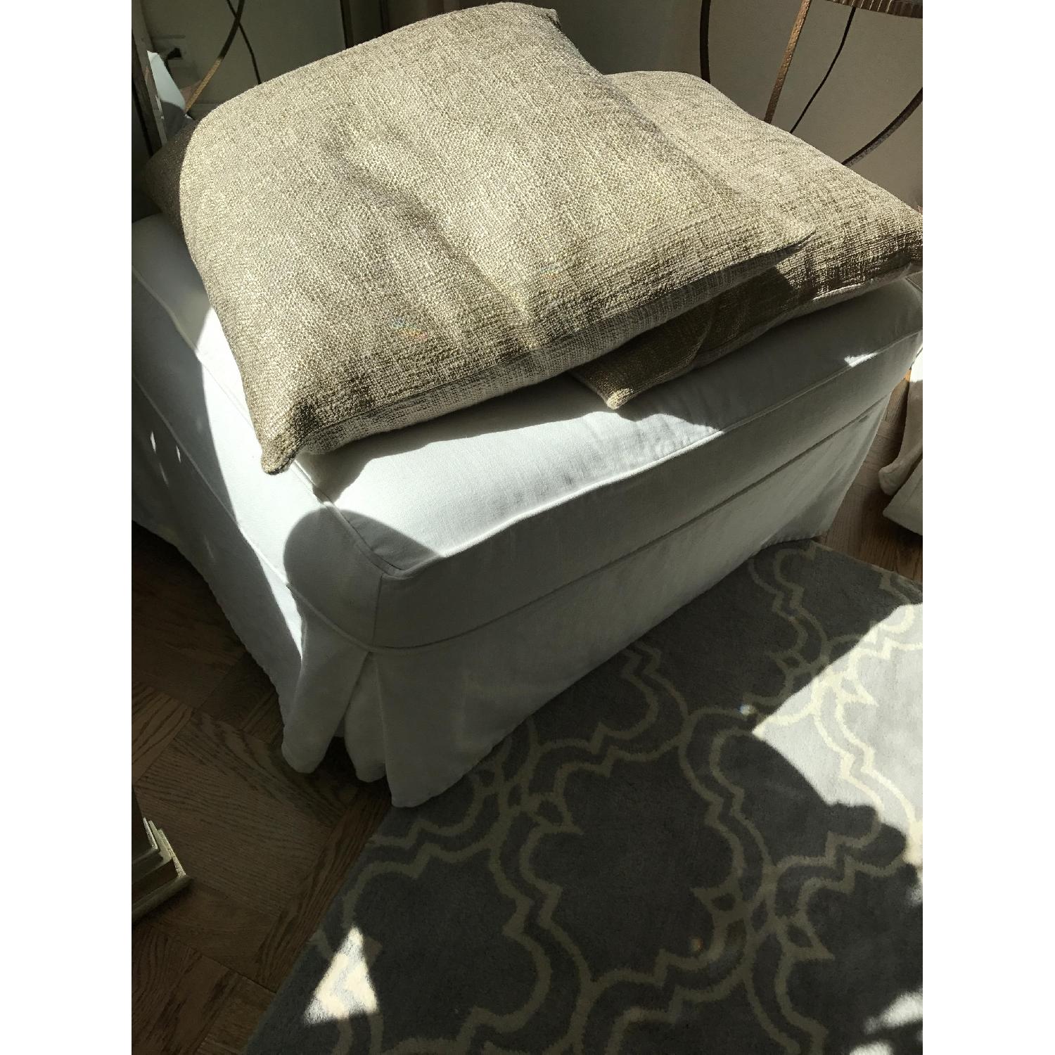 Pottery Barn Charleston Slipcovered chair and a half and ottoman - image-5