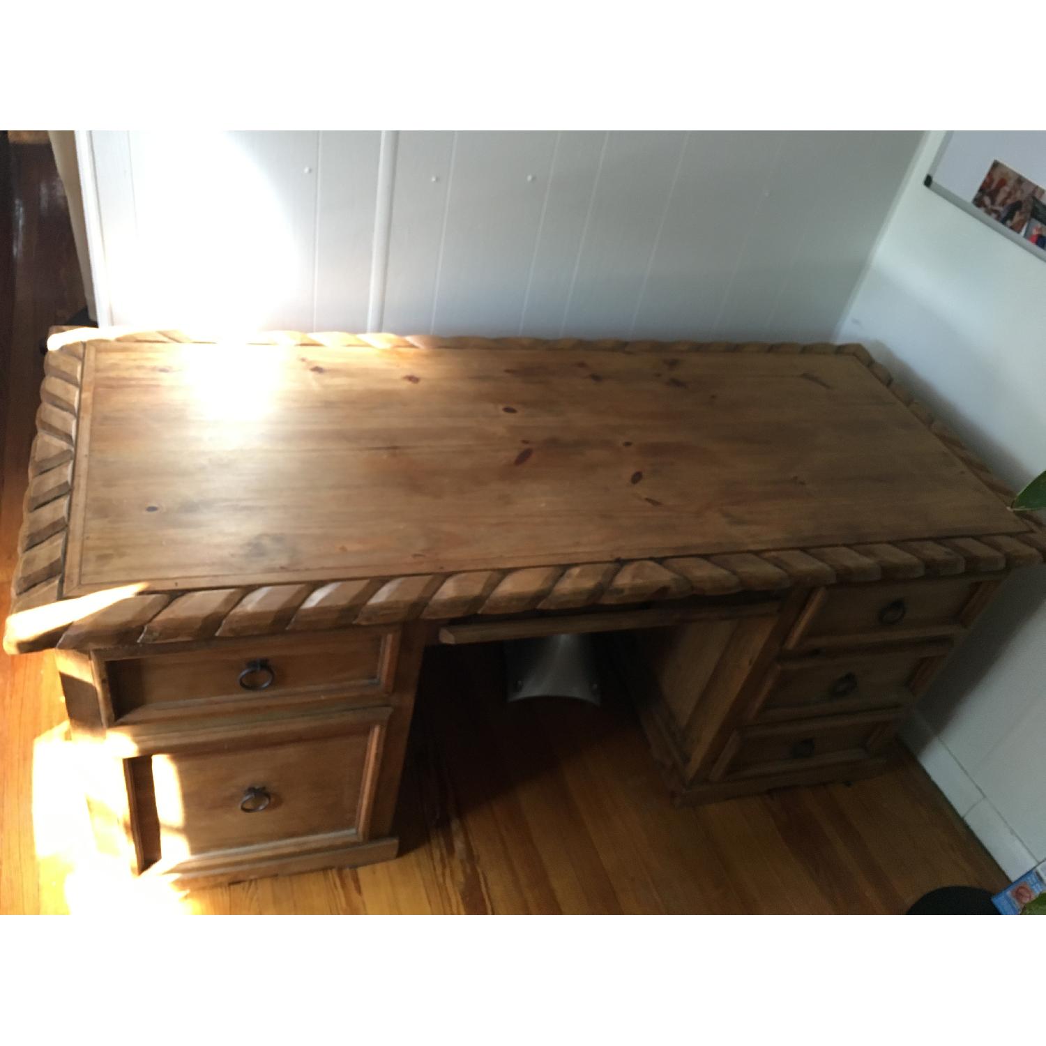 Rustic Pine Collection Texas Executive Desk - image-1