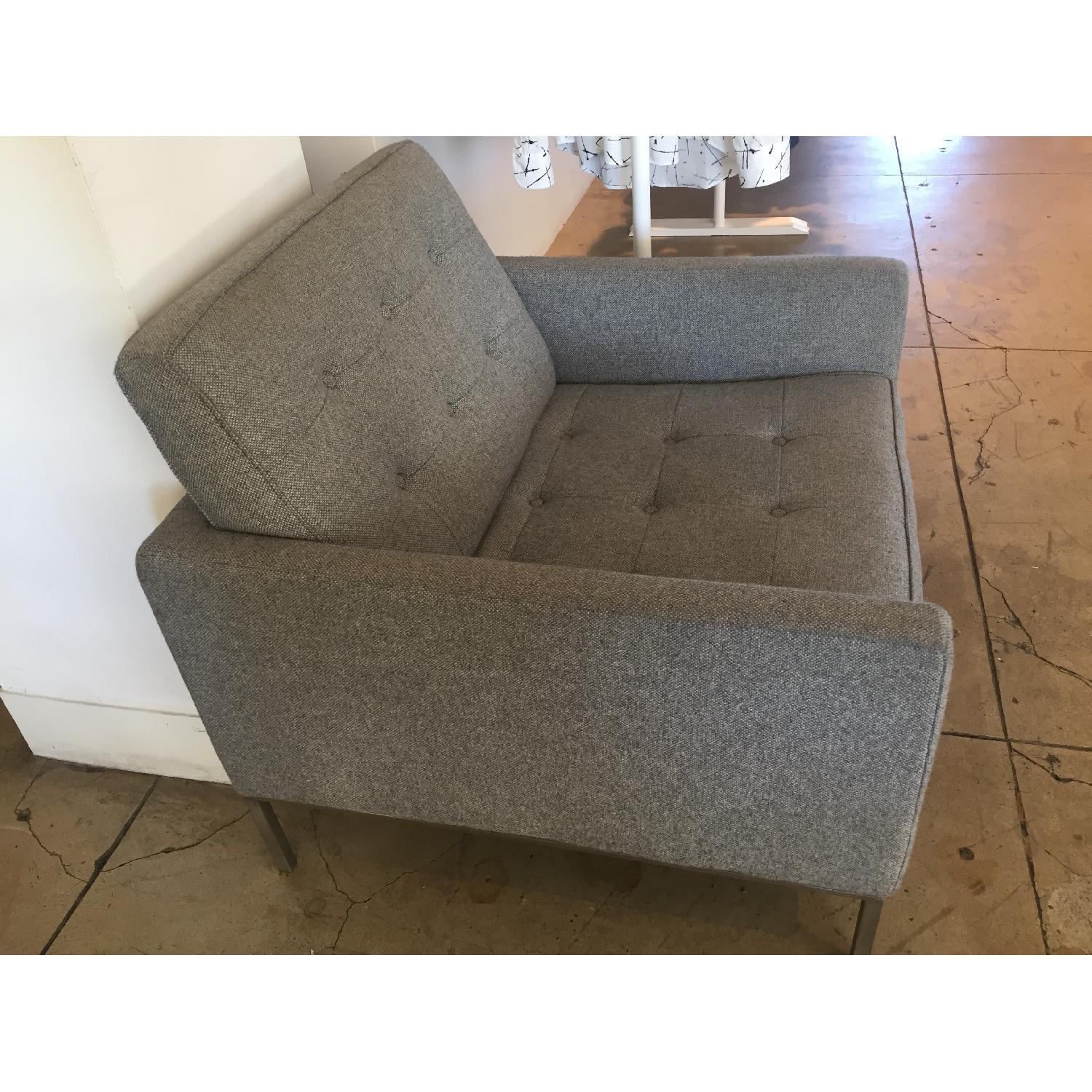 Grey Tweed Mid Century Modern Lounge Chair - image-2