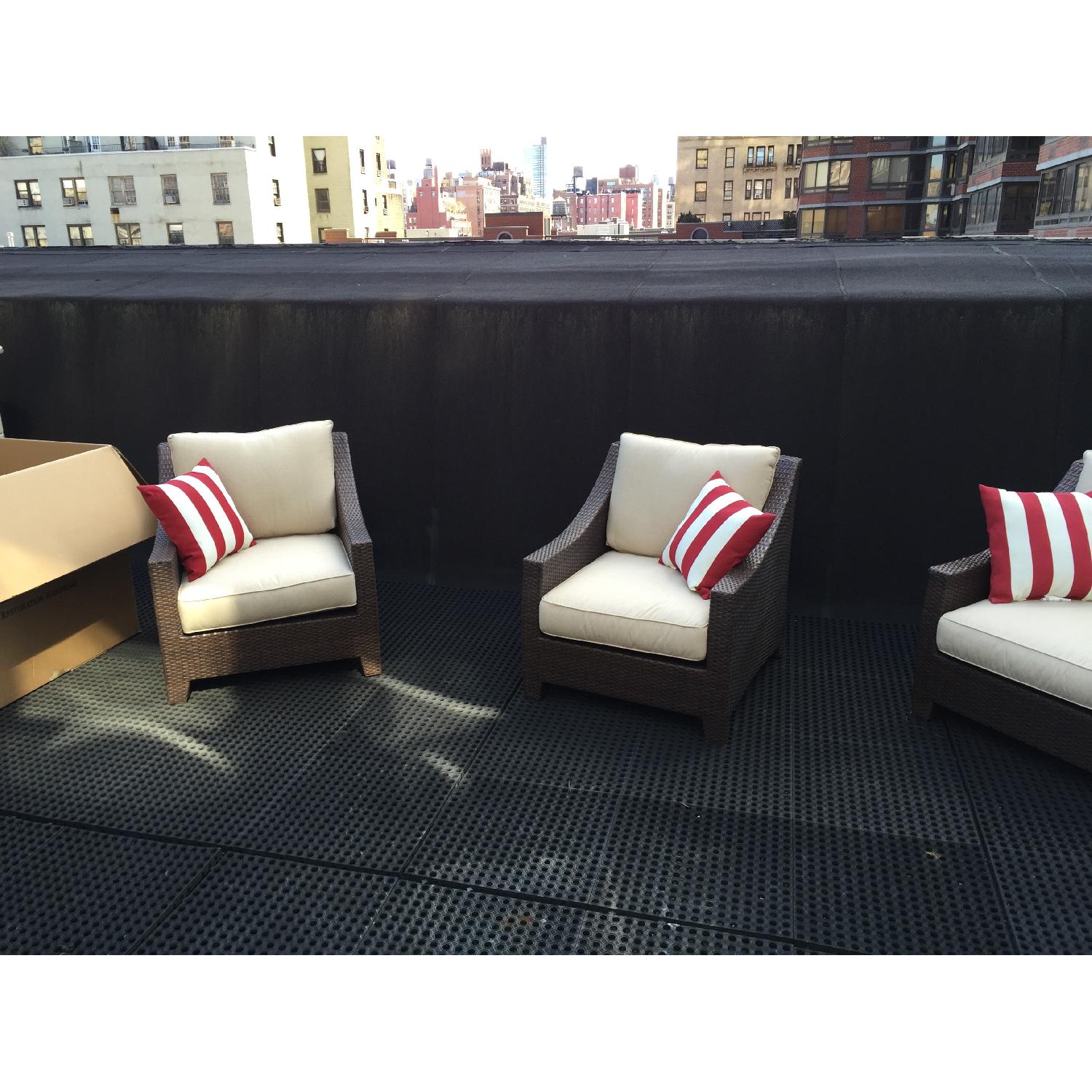 Restoration Hardware Outdoor La Jolla Collection Loveseat + 2 Armchairs - image-2