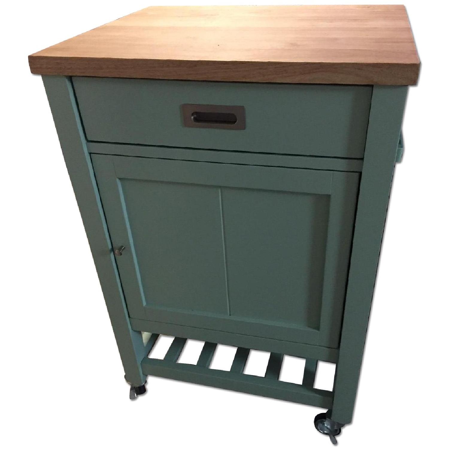 Crate & Barrel Sheridan Kitchen Cart in Mint AptDeco