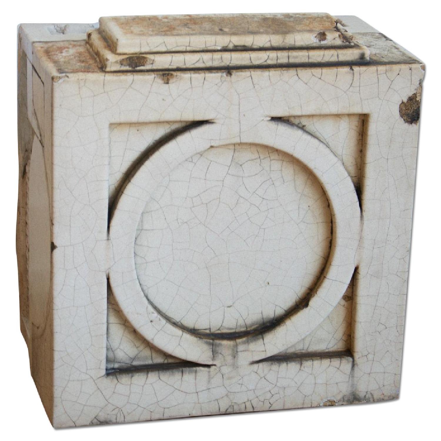 Antique Architecture Savage White Glazed Terra Cotta Block - image-0