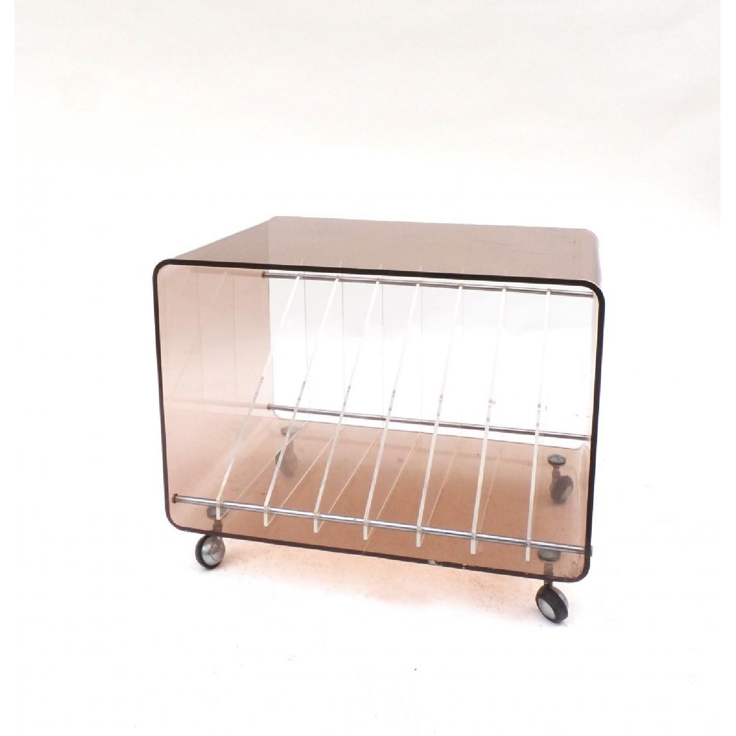 Vintage Lucite Record/Magazine Cart AptDeco