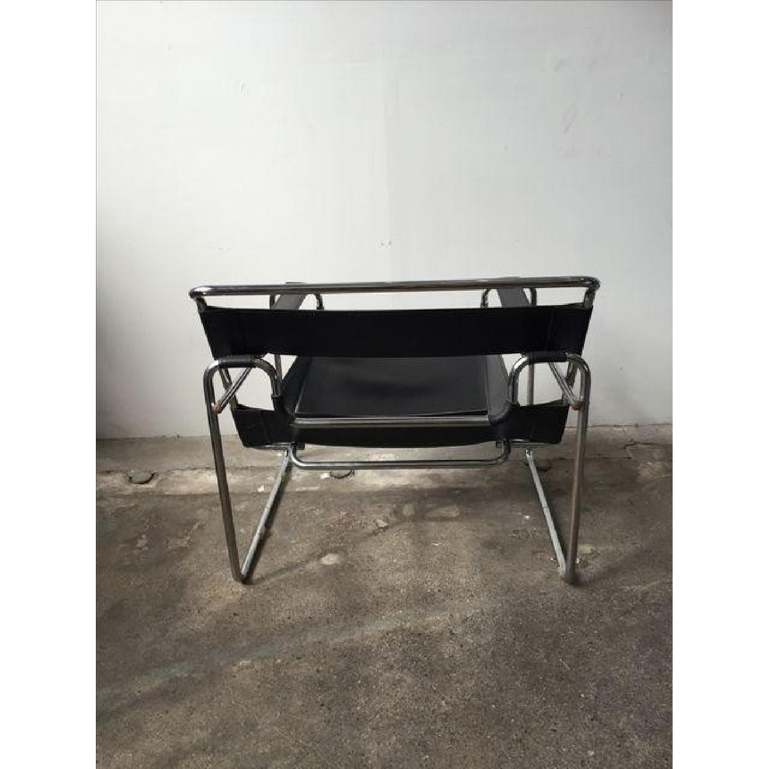 Wassily Style Chrome & Black Leather Chairs - image-9