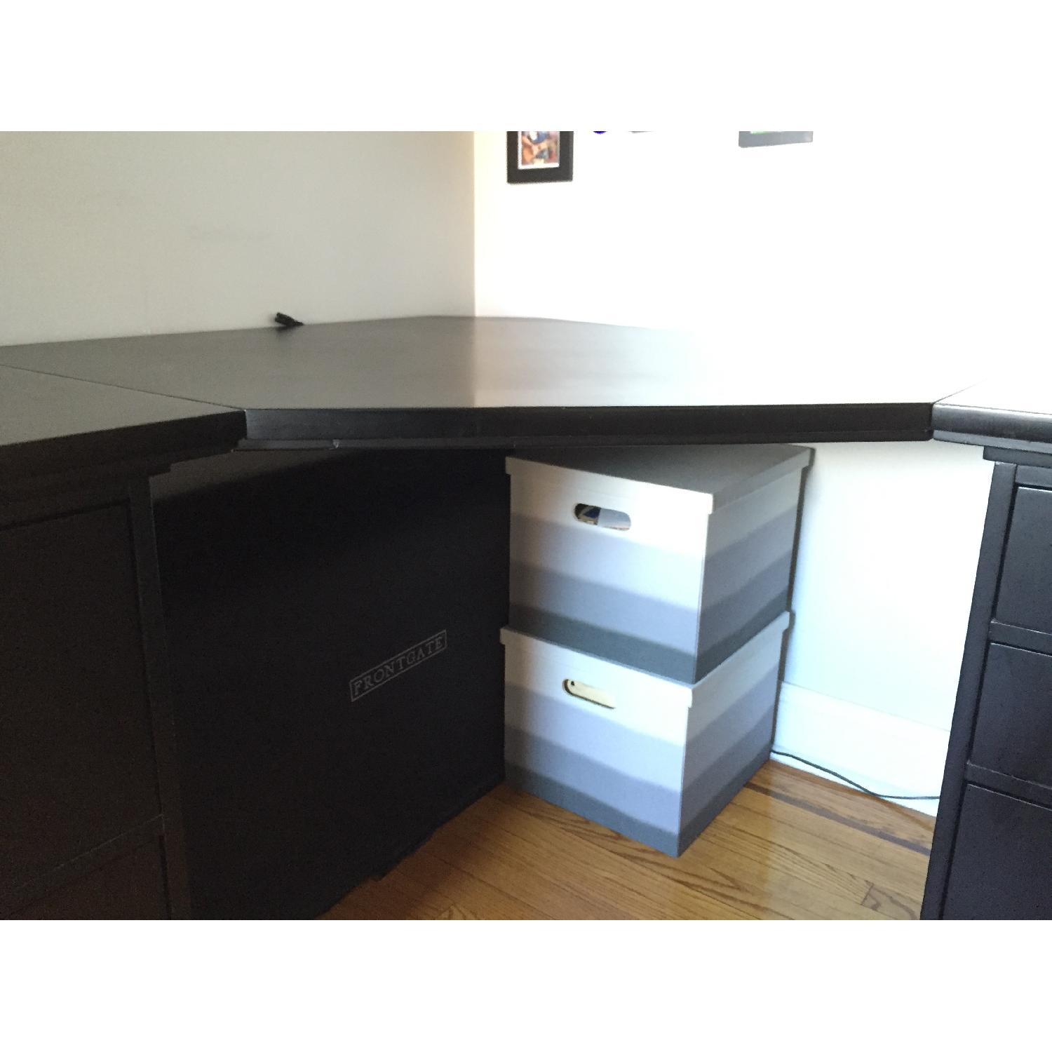 Pottery Barn Bedford 5 Drawer Corner Desk W File Cabinets In