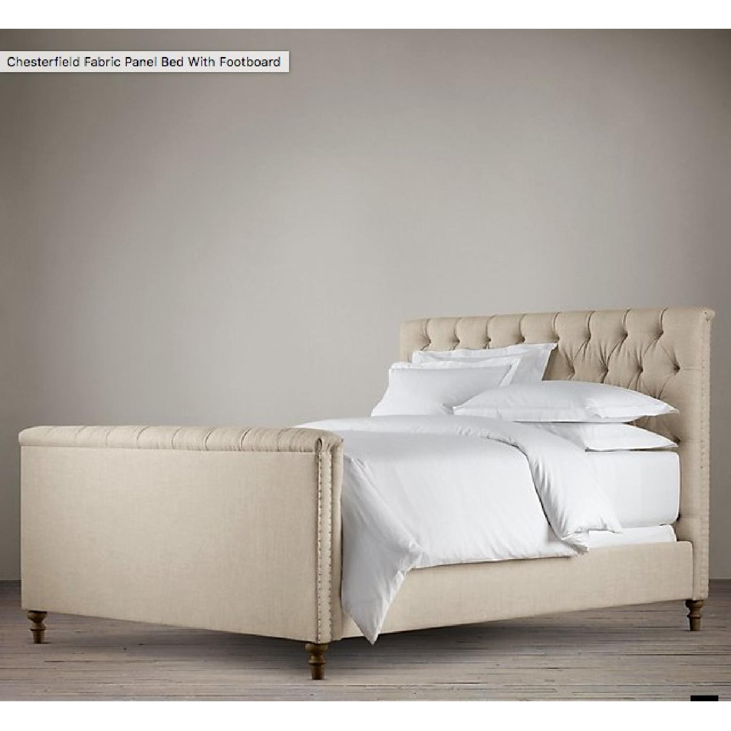 Restoration Hardware King Size Chesterfield Bed Frame w/ Footboard - image-1