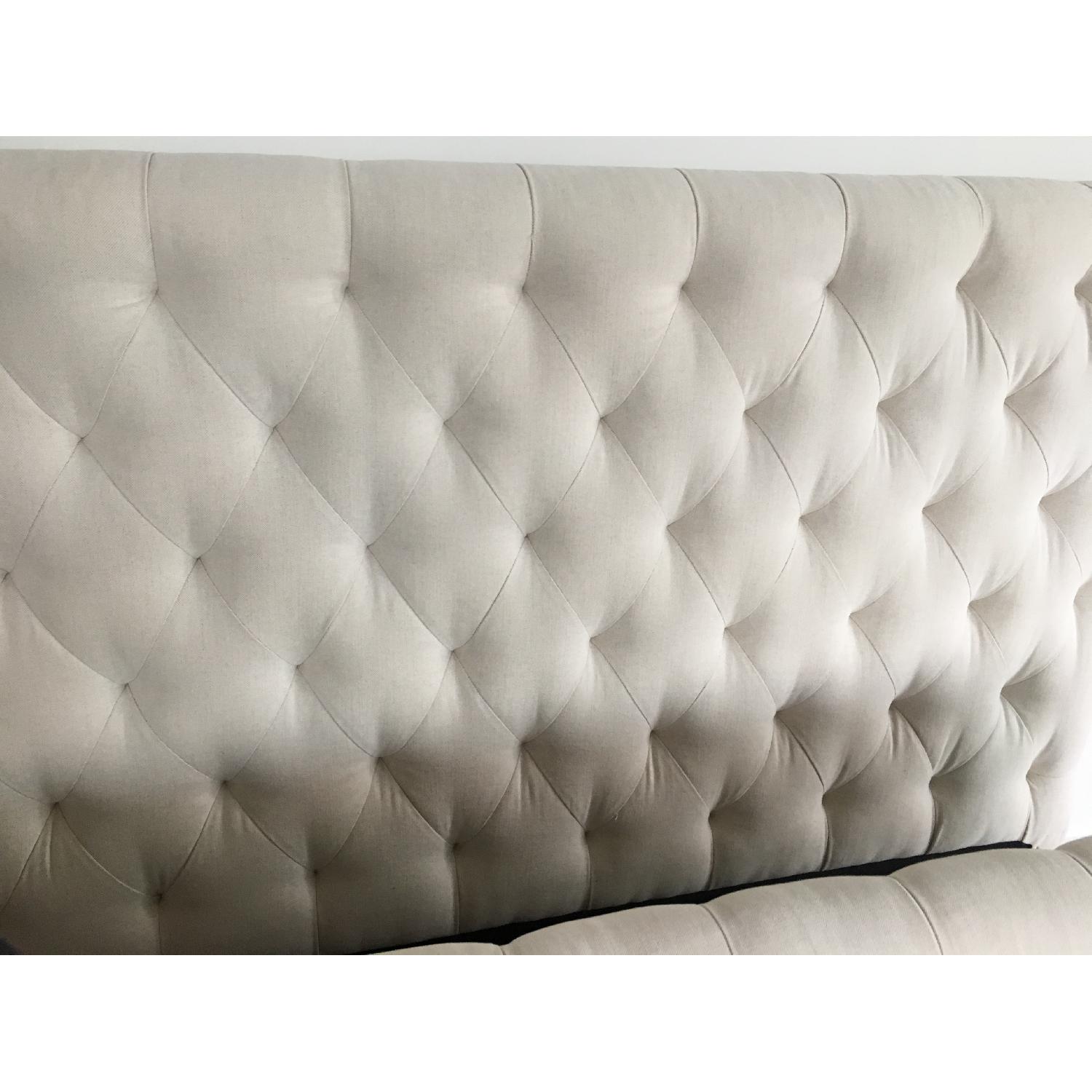 Restoration Hardware King Size Chesterfield Bed Frame w/ Footboard - image-5