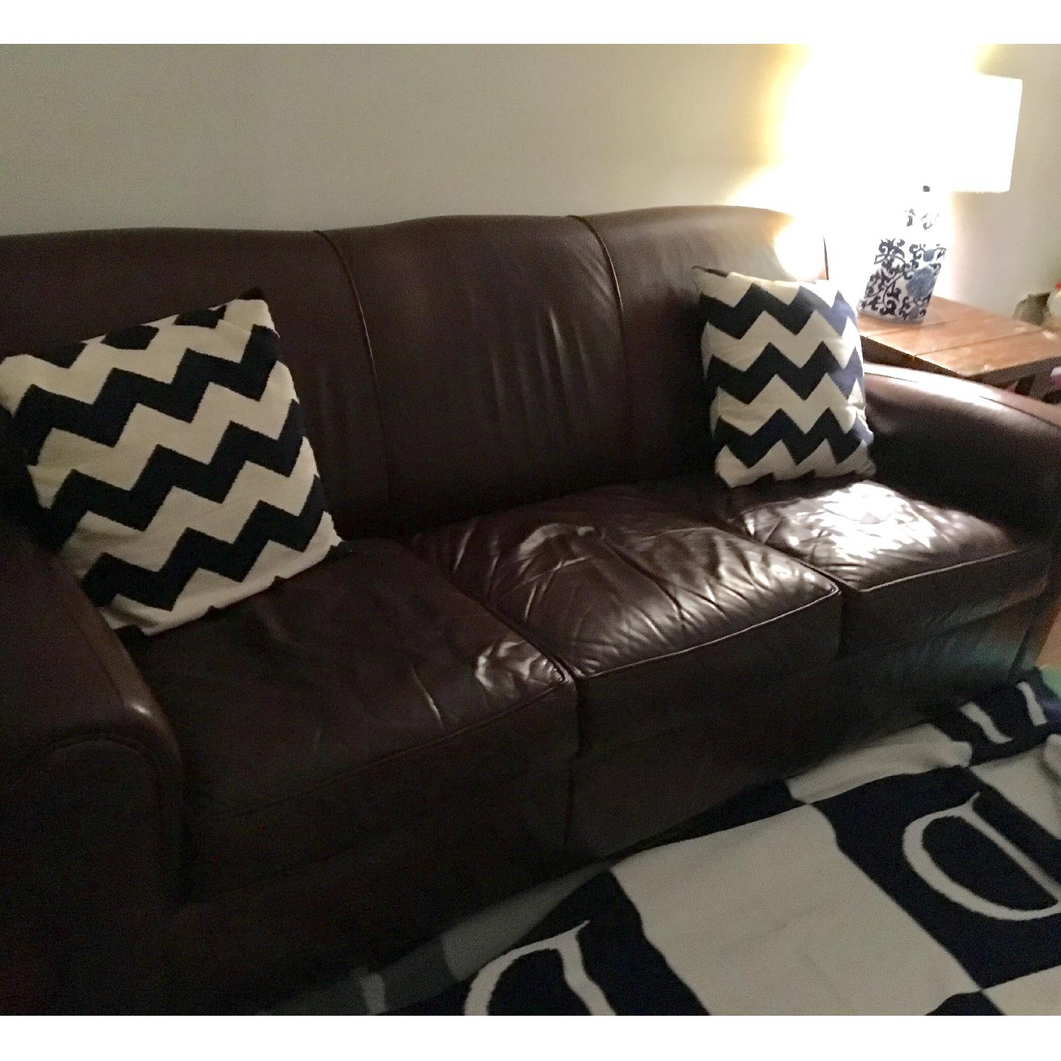 Pottery Barn Manhattan Leather Sofa AptDeco