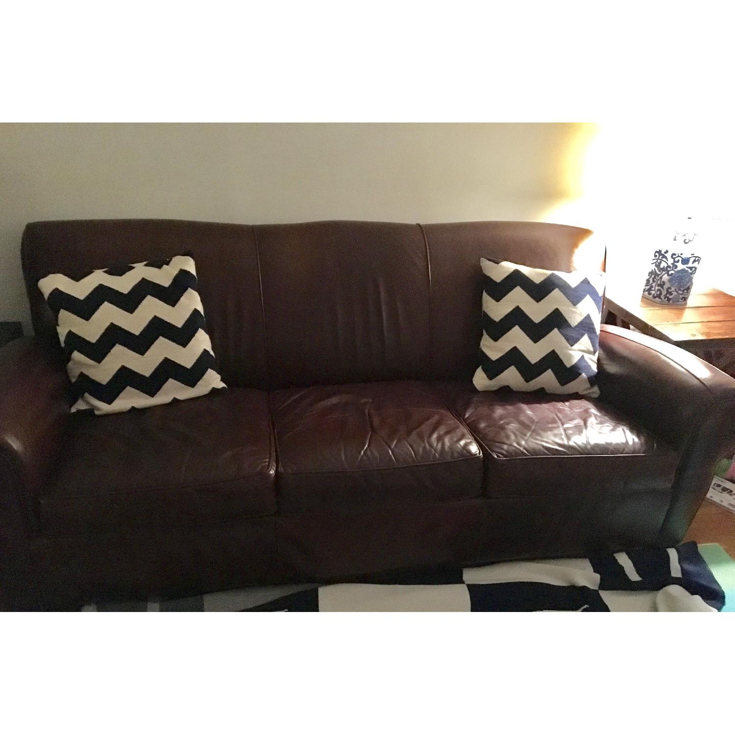 Pottery Barn Manhattan Leather Sofa AptDeco