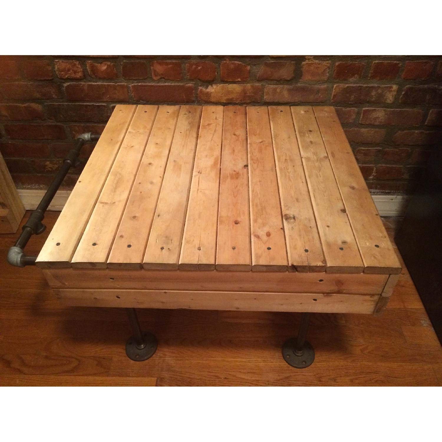 Industrial Custom Wood+Copper Pipe Coffee Table - image-1