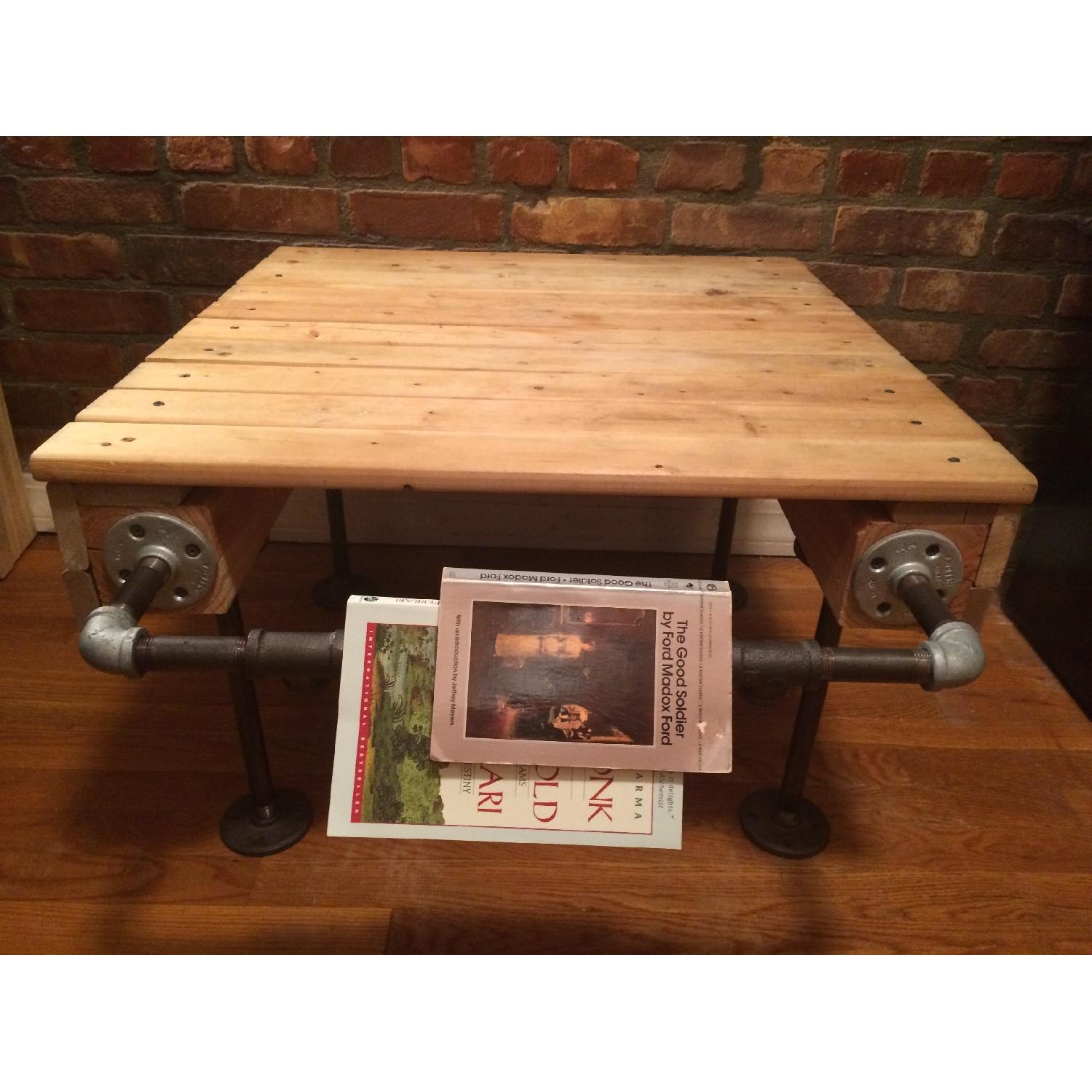 Industrial Custom Wood+Copper Pipe Coffee Table - image-2