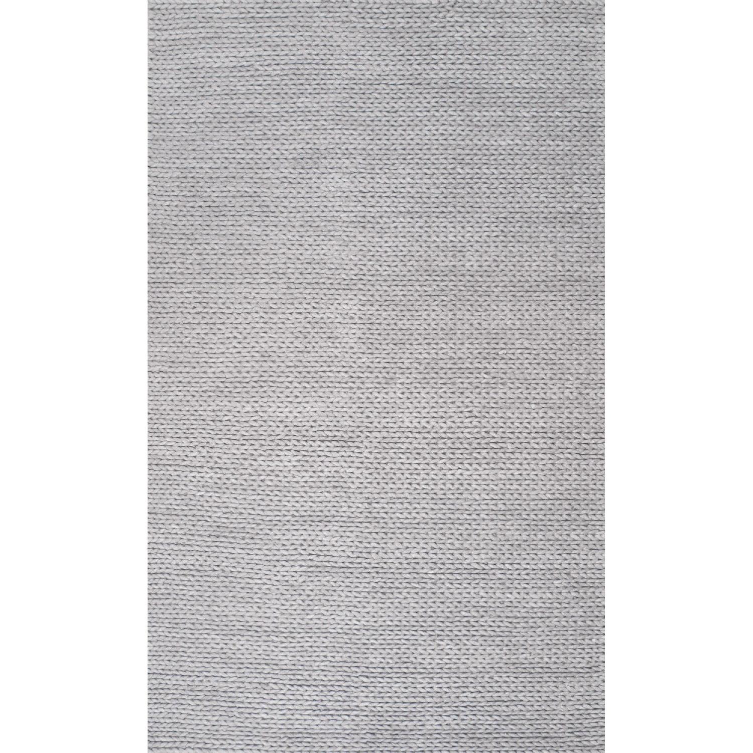 nuLOOM Handmade Gray Wool Cable Rug - image-0