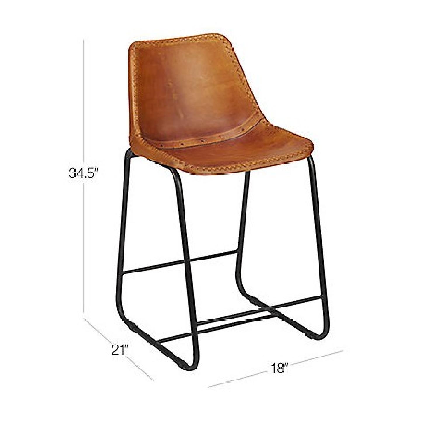 CB2 Roadhouse Leather Bar Stools - image-1
