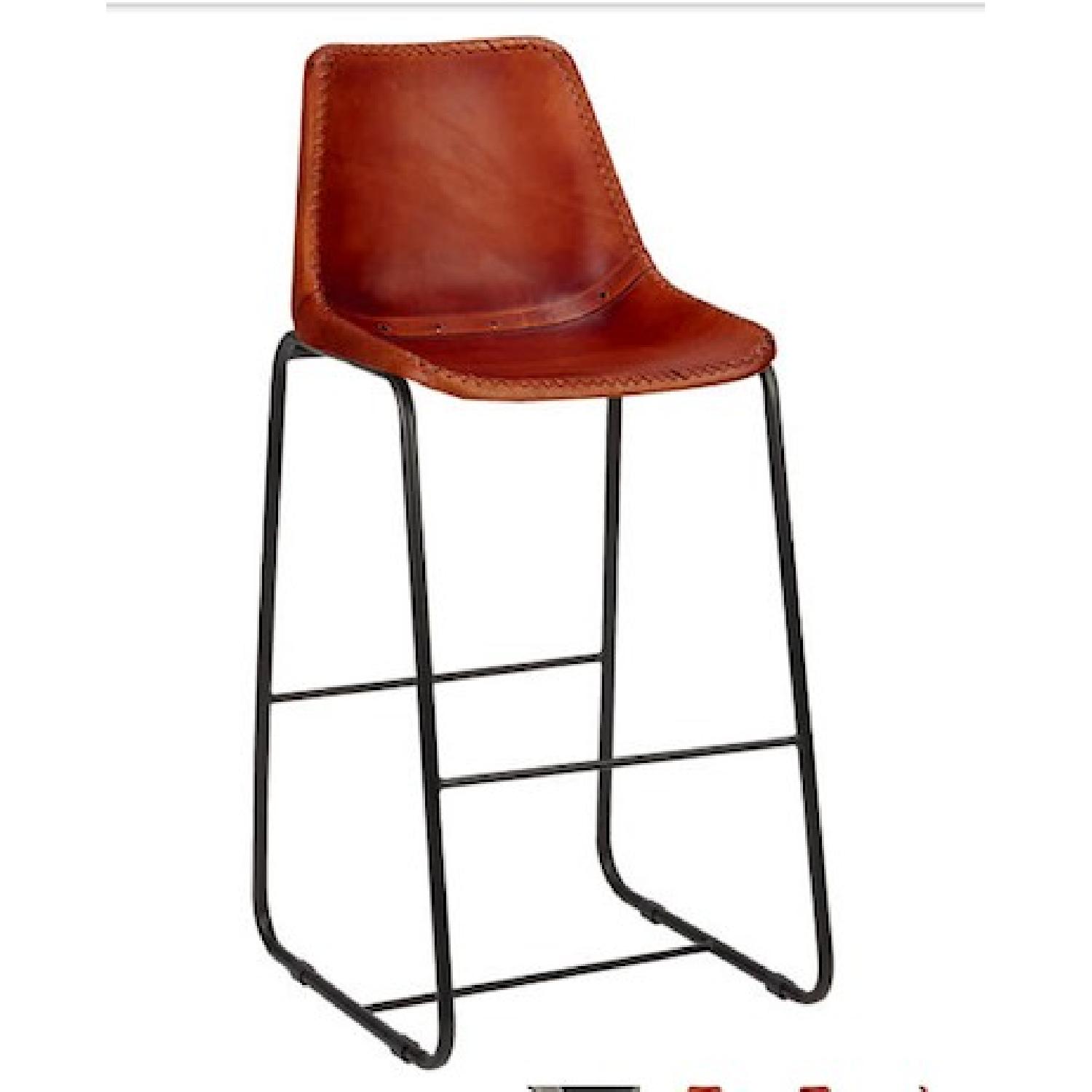 CB2 Roadhouse Leather Bar Stools - image-2