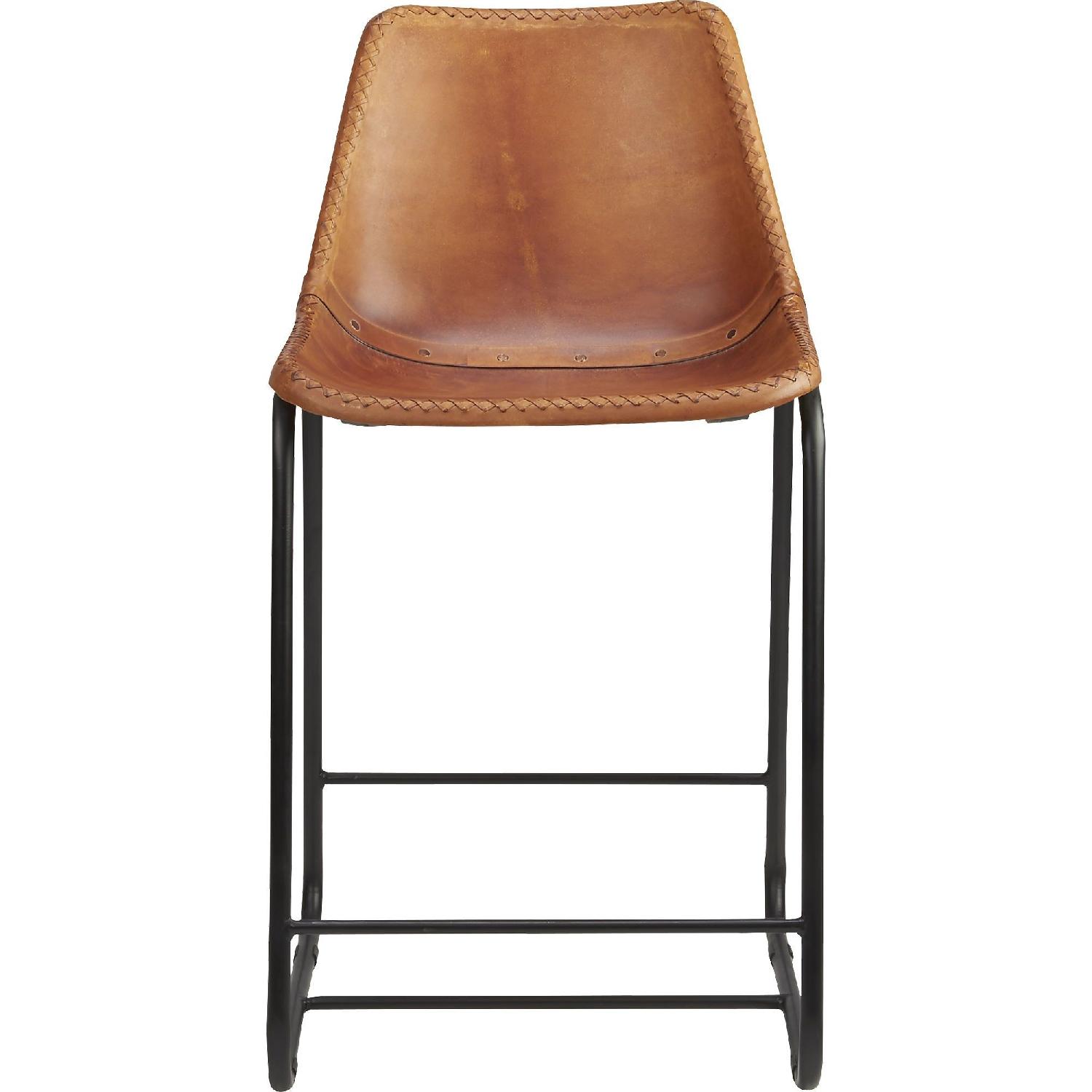 CB2 Roadhouse Leather Bar Stools - image-0