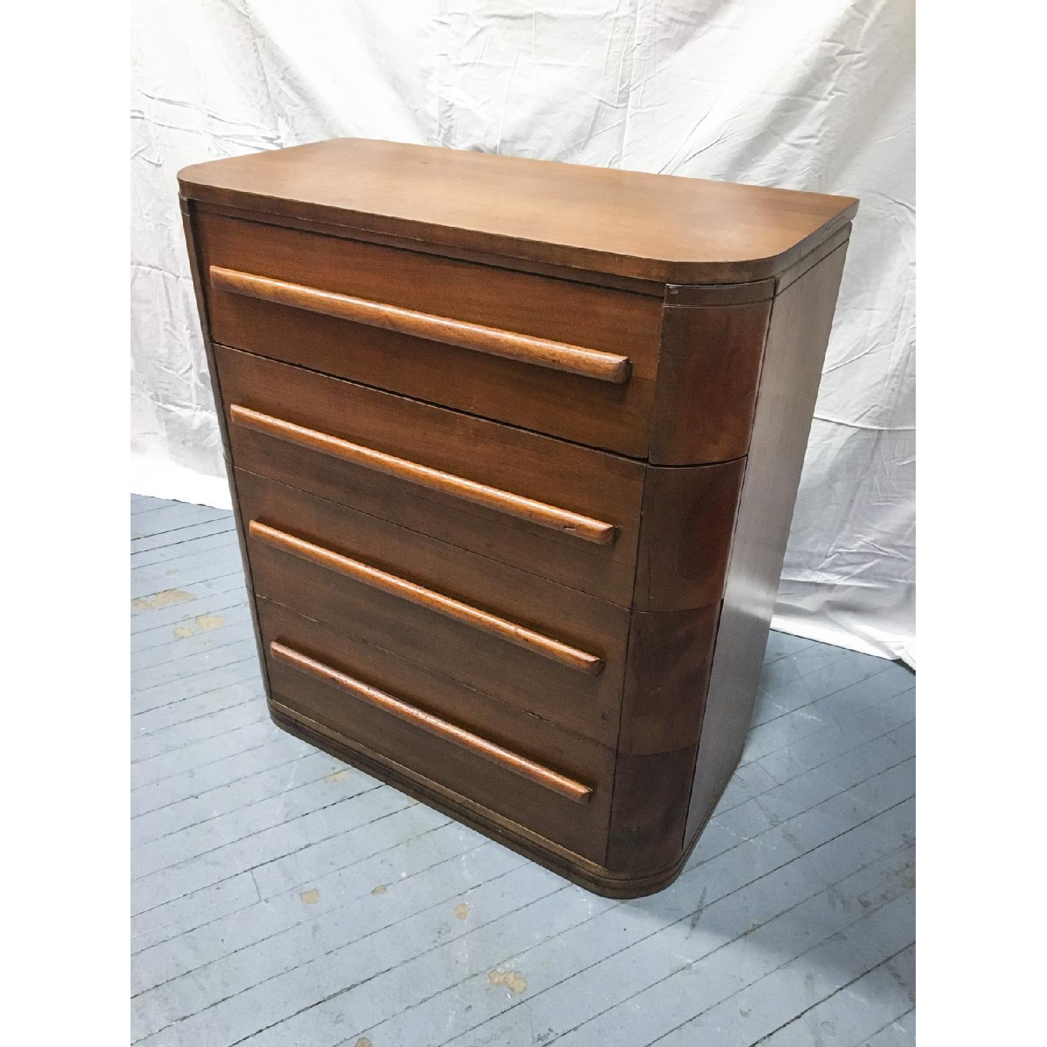Vintage Mid Century Deco Chest of Drawers & Desk Combo - image-1