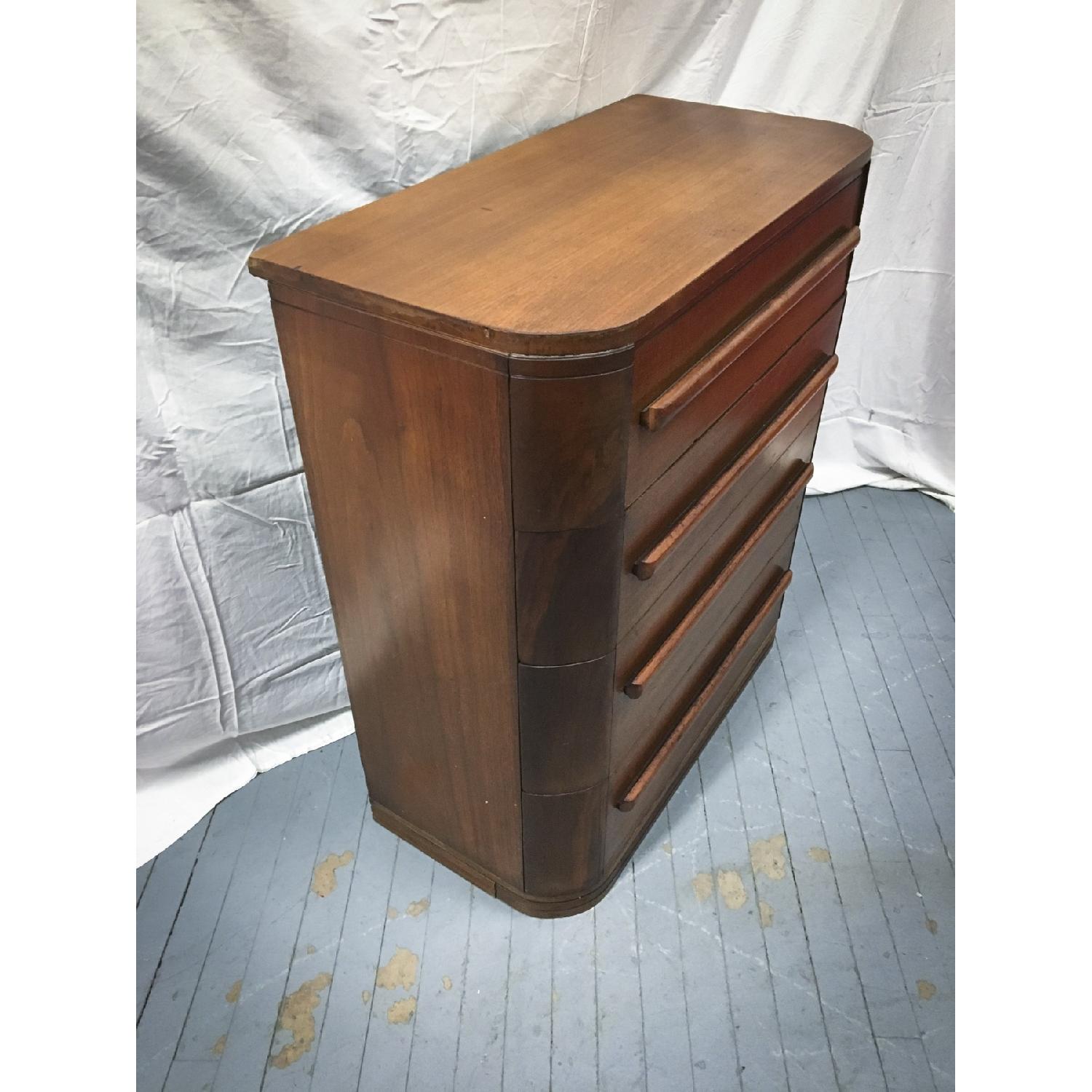 Vintage Mid Century Deco Chest of Drawers & Desk Combo - image-2