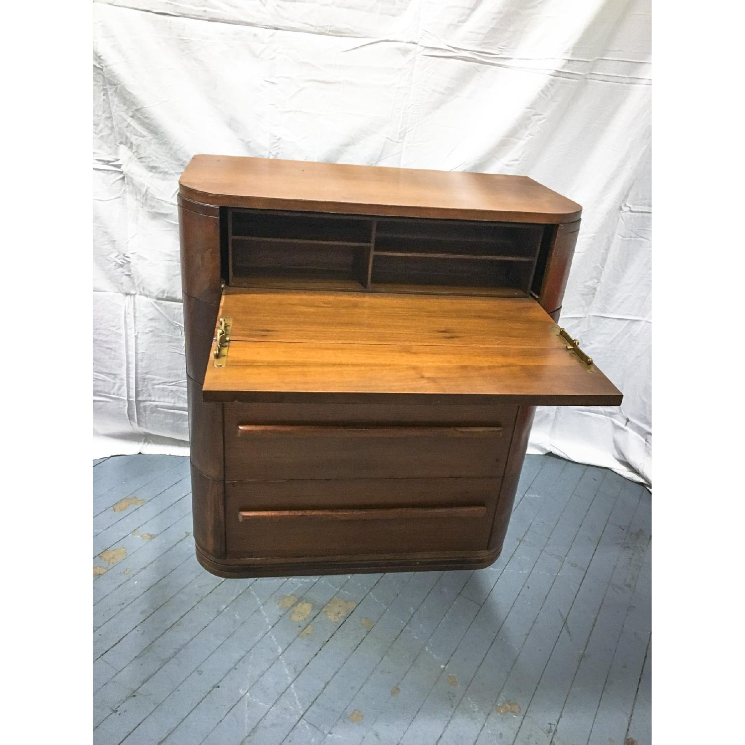 Vintage Mid Century Deco Chest of Drawers & Desk Combo - image-3