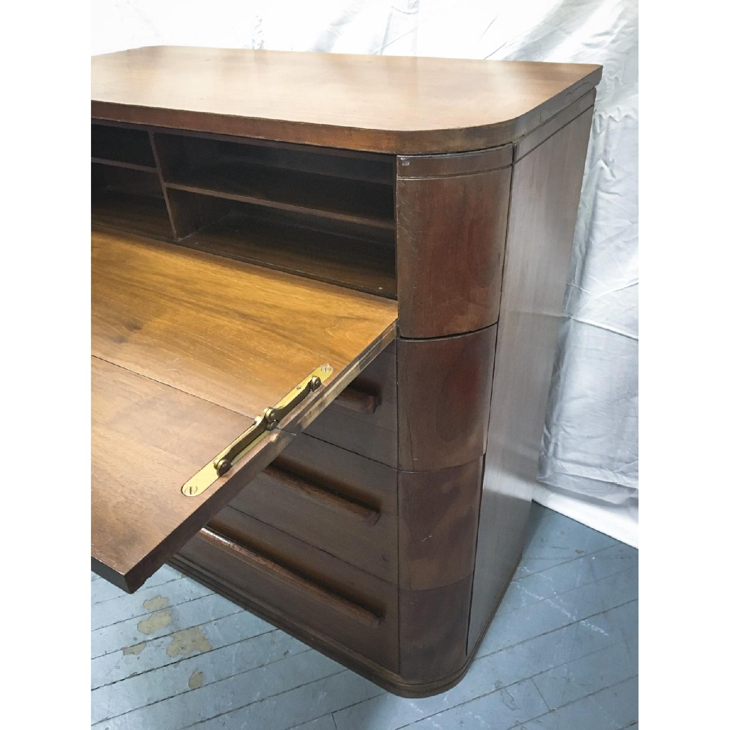 Vintage Mid Century Deco Chest of Drawers & Desk Combo - image-5