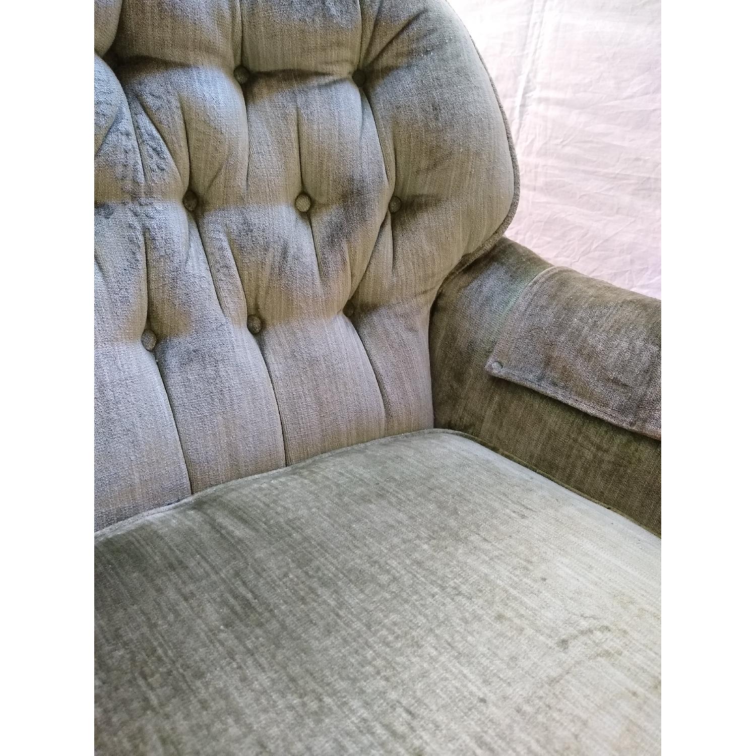 Antique Green Crushed Velvet Swivel Chairs - image-9