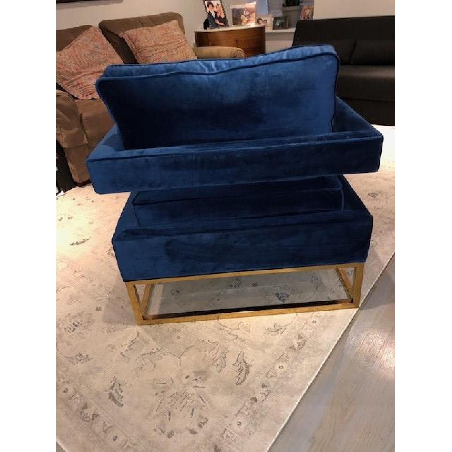 Willa Arlo Interiors Modern Blue Velvet Chair - image-4