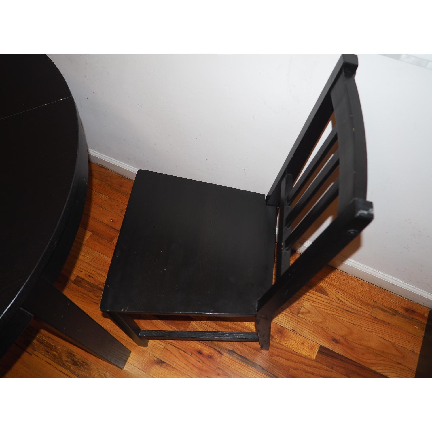 Ikea Bjursta Brown-Black Extendable Table w/ 4 Stefan Chairs - AptDeco