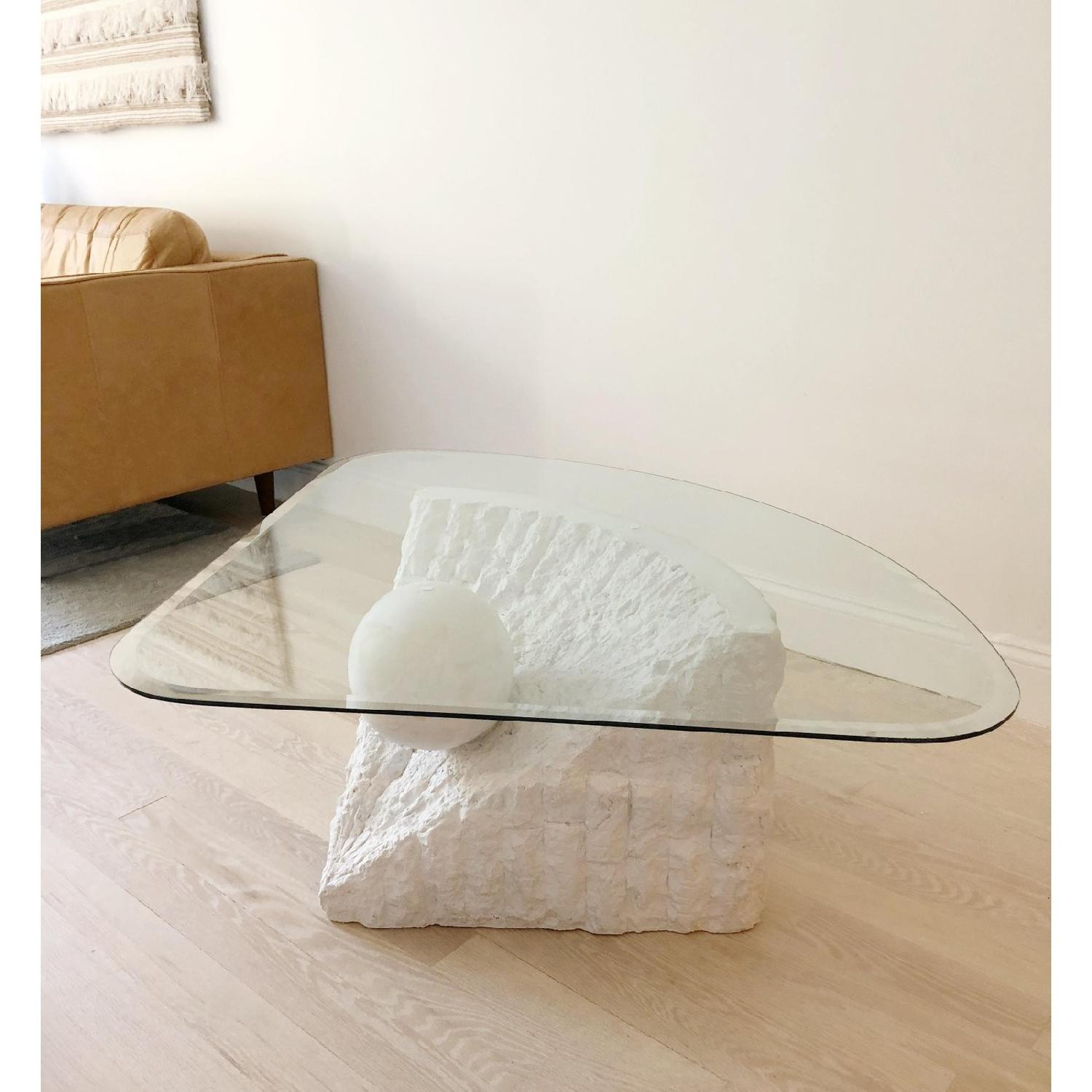 Modernist 1970s Plaster Coffee Table - image-5