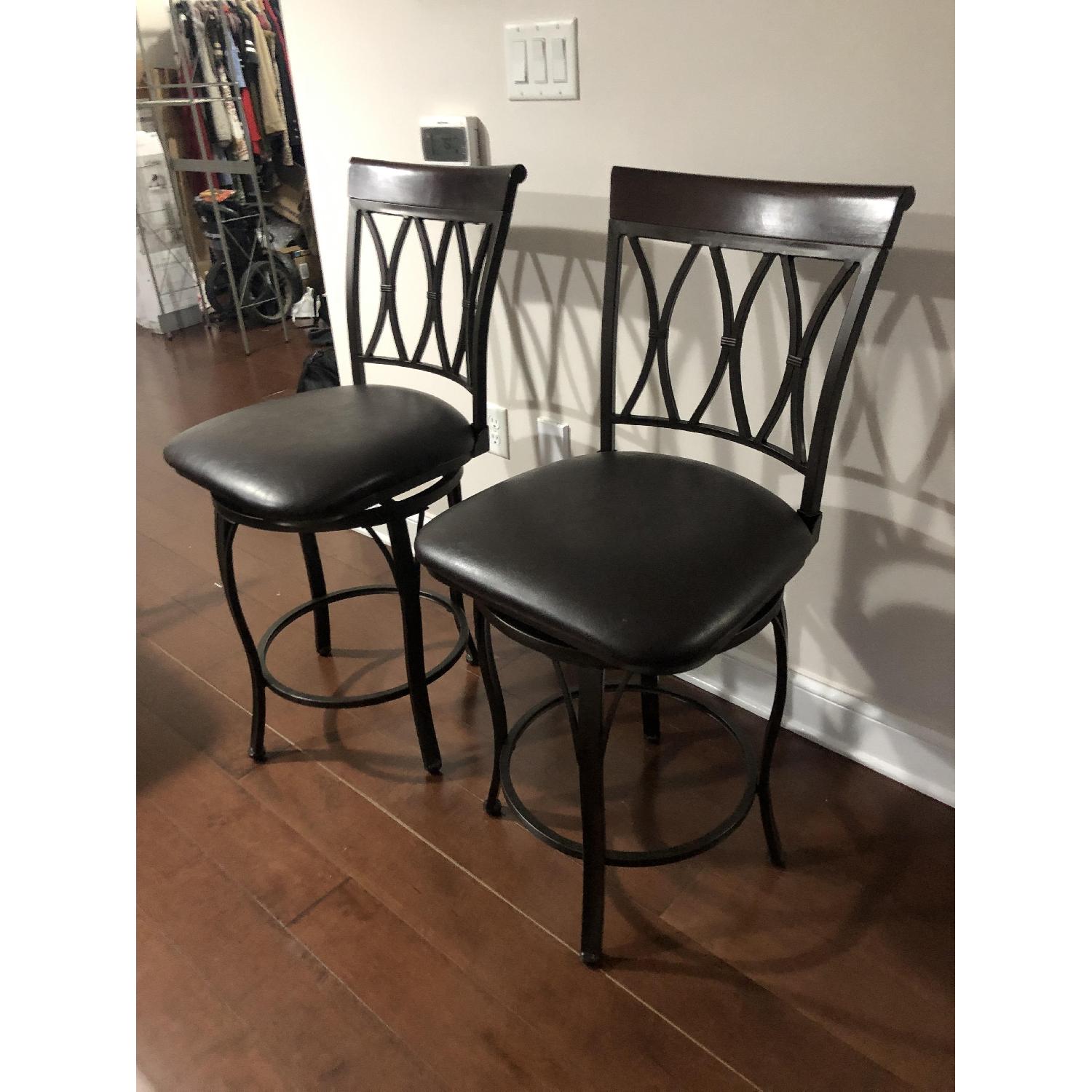 Bed Bath & Beyond Brown Leather Bar Stools AptDeco