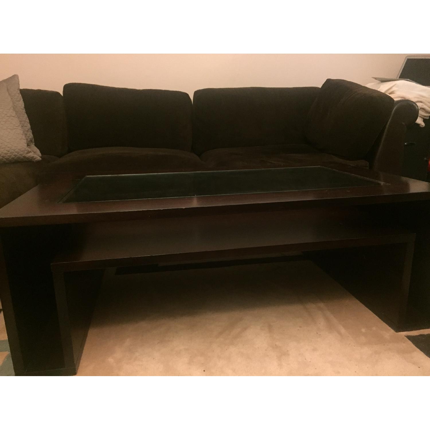 Macy's Wood/Glass Coffee Table - image-1