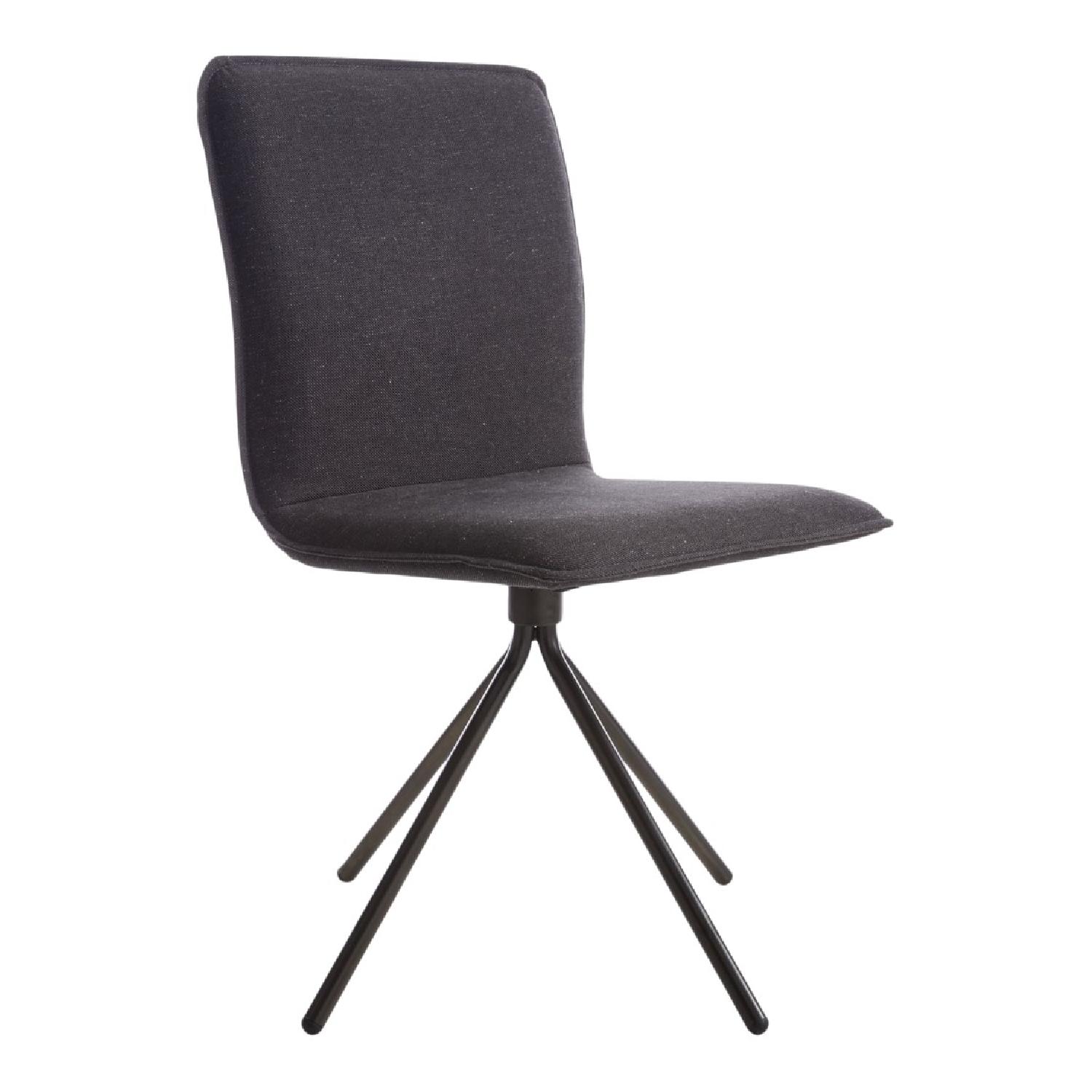 Crate & Barrel Whirl Anthracite Swivel Dining Chairs AptDeco