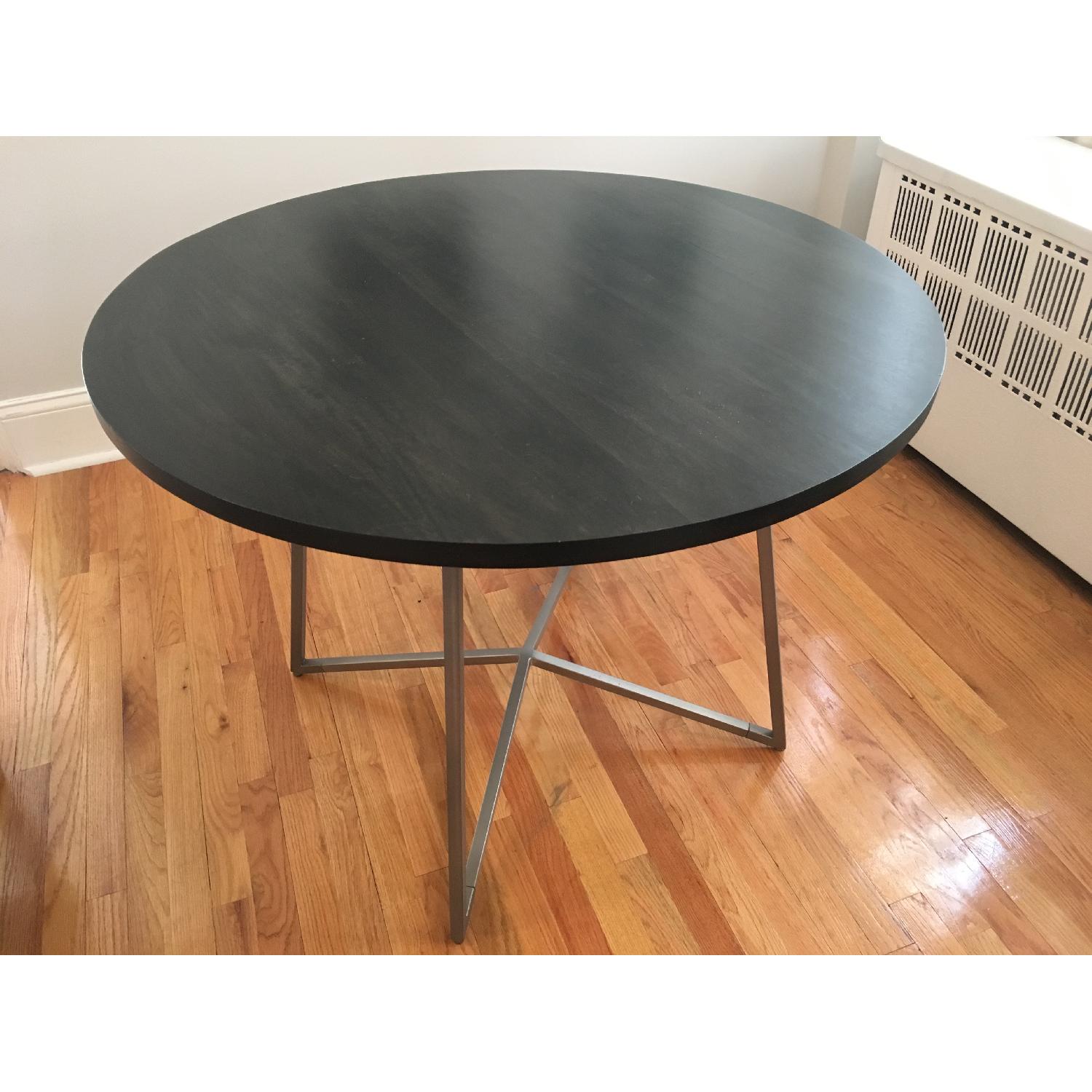 CB2 Round Wood & Metal Dining Table - image-1