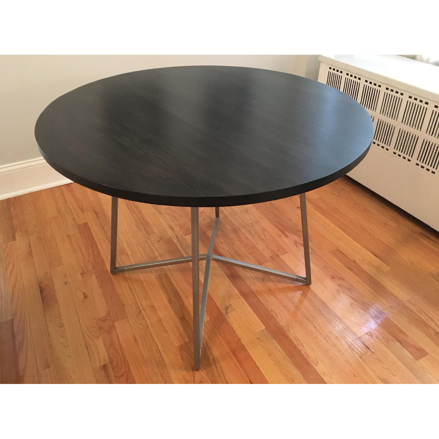 CB2 Round Wood & Metal Dining Table - image-2