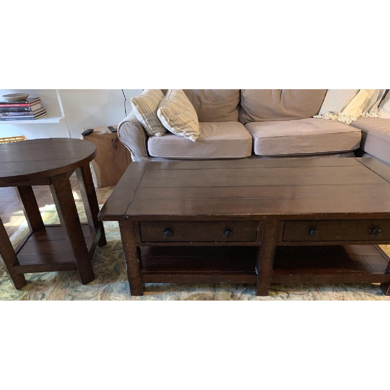 Pottery Barn Benchwright Coffee Table + End Table AptDeco