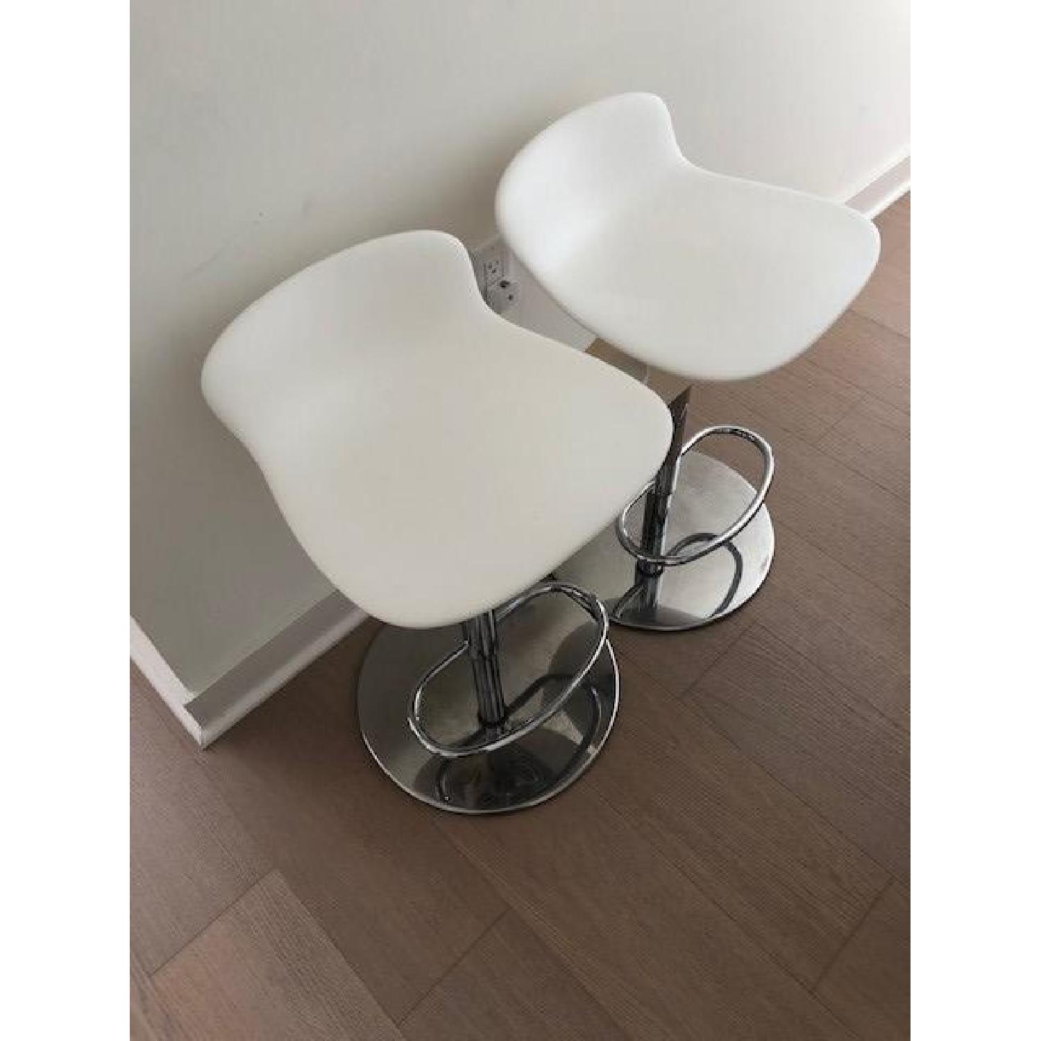 Room & Board Leo Swivel Stools w/ Adjustable Base in White - image-1