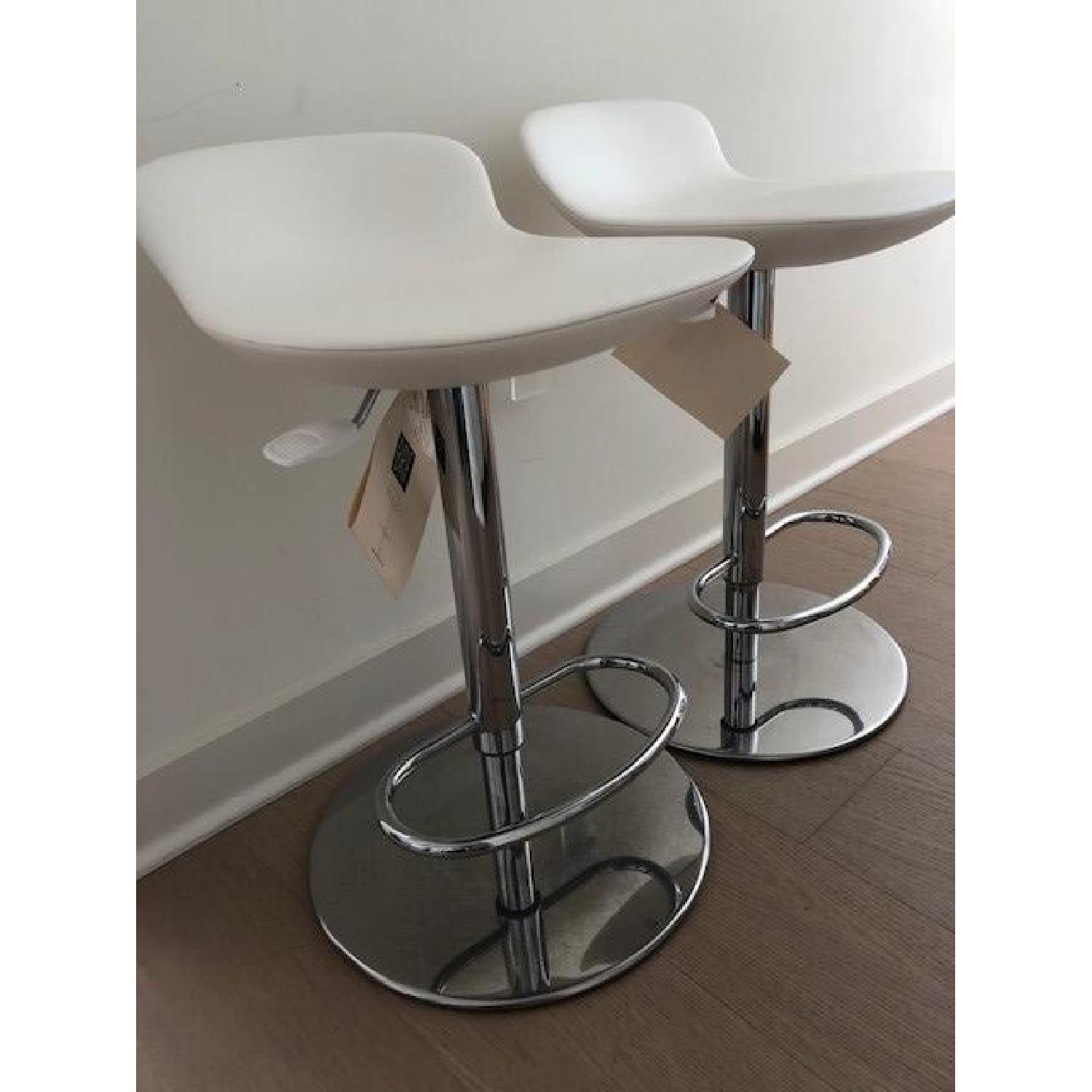 Room & Board Leo Swivel Stools w/ Adjustable Base in White - image-2