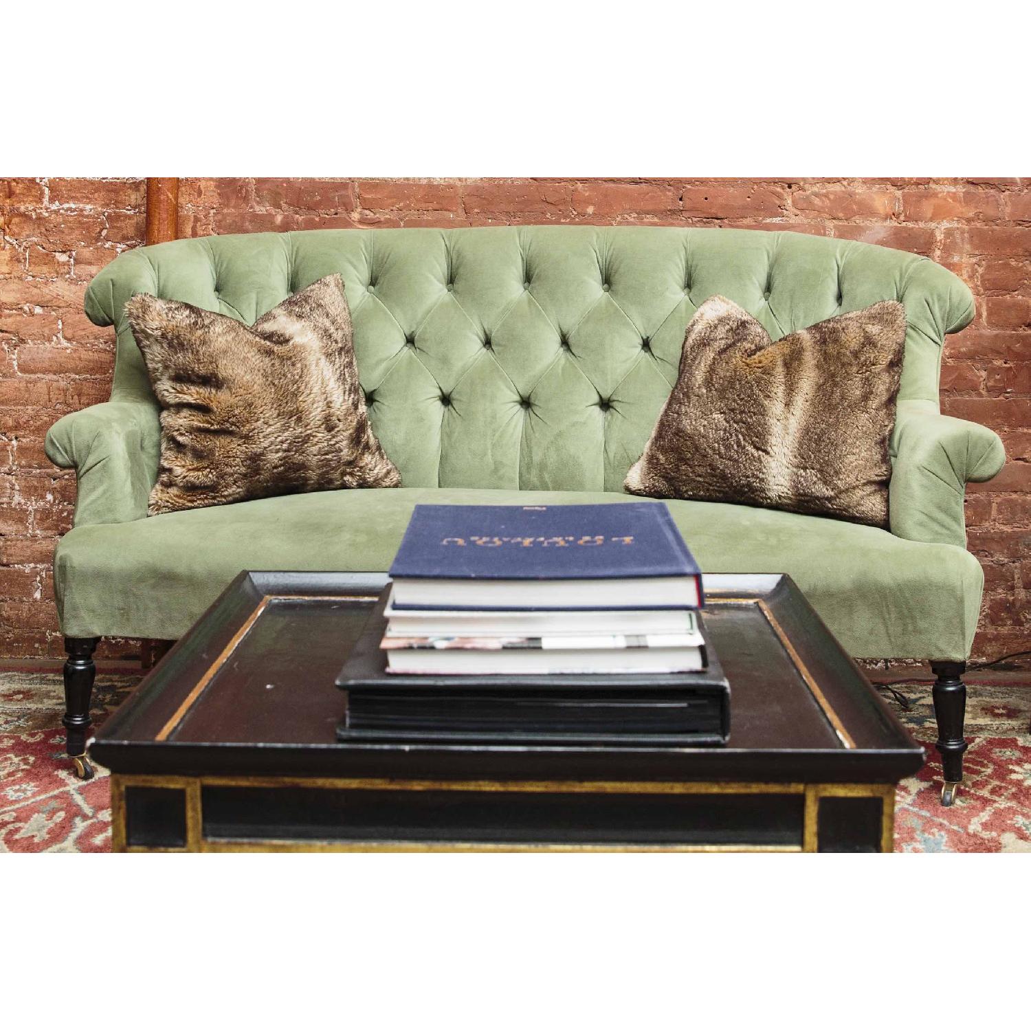 Vintage Sage Green French Settee AptDeco