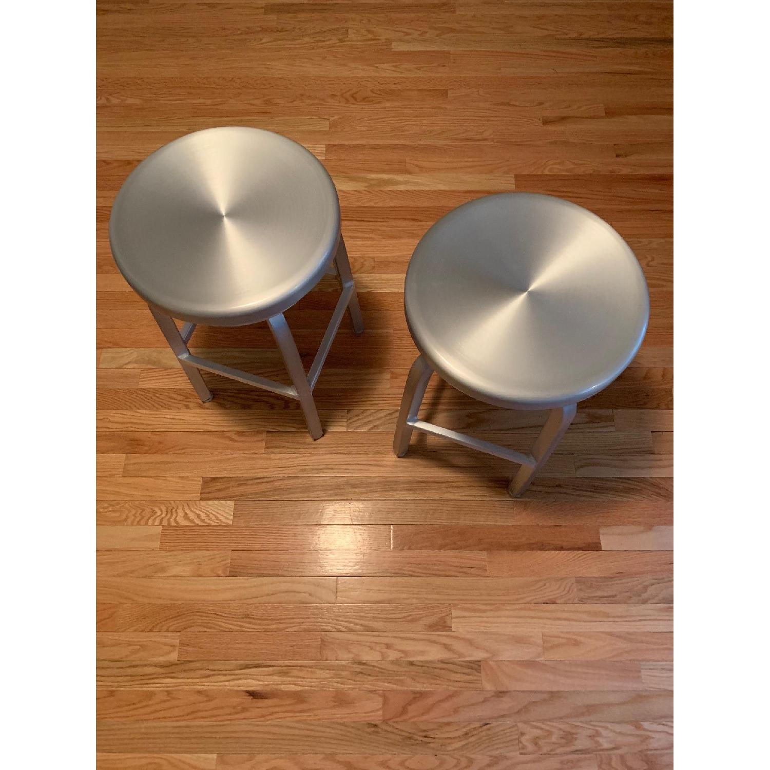 Crate & Barrel Metal Swivel Counter Stools - image-2