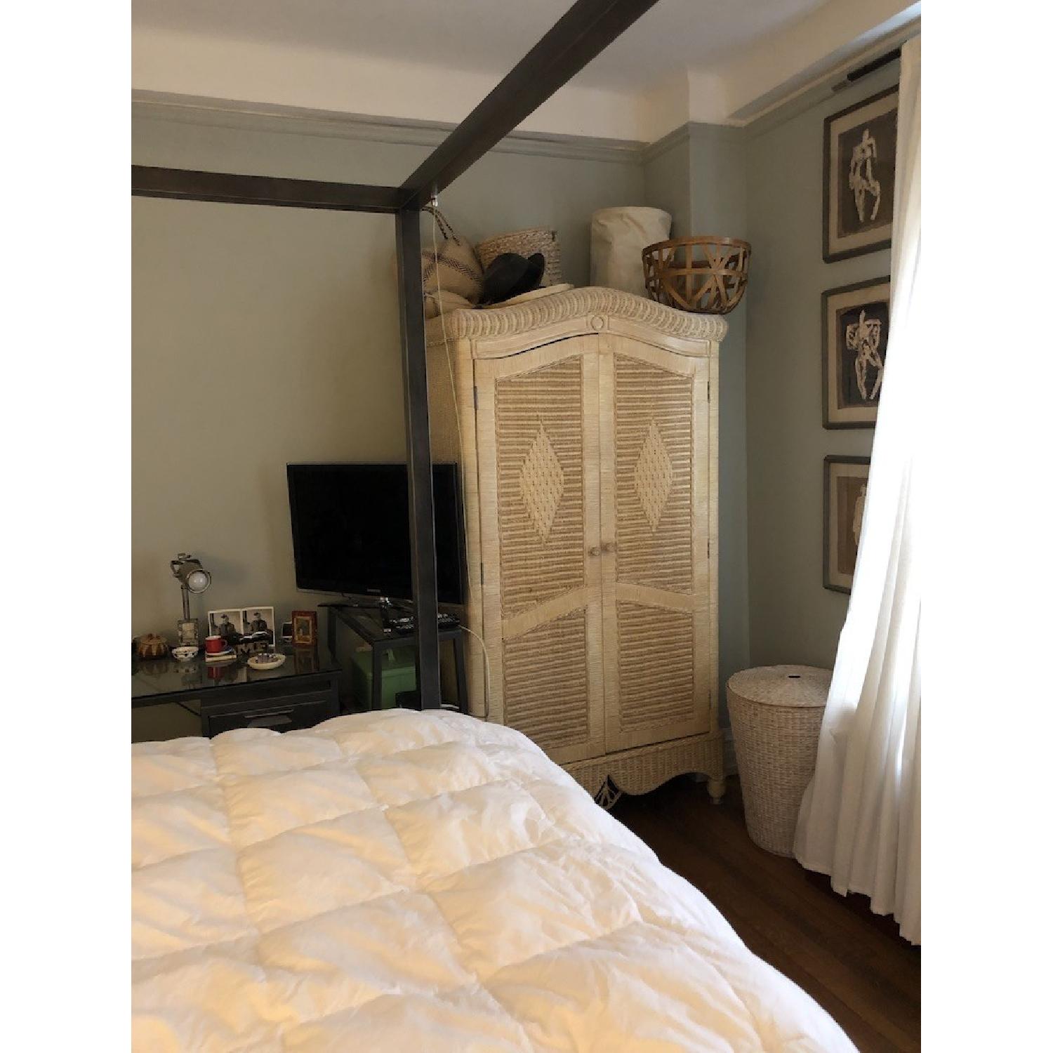 Shabby Chic Style Wicker Armoire - image-2