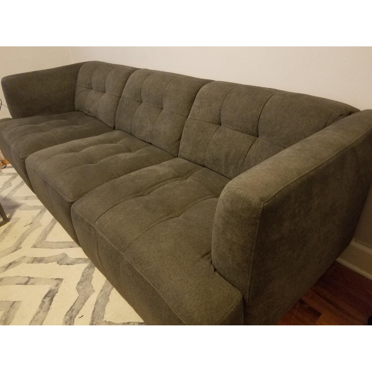 Macy's Grey Tufted Sofa - image-2