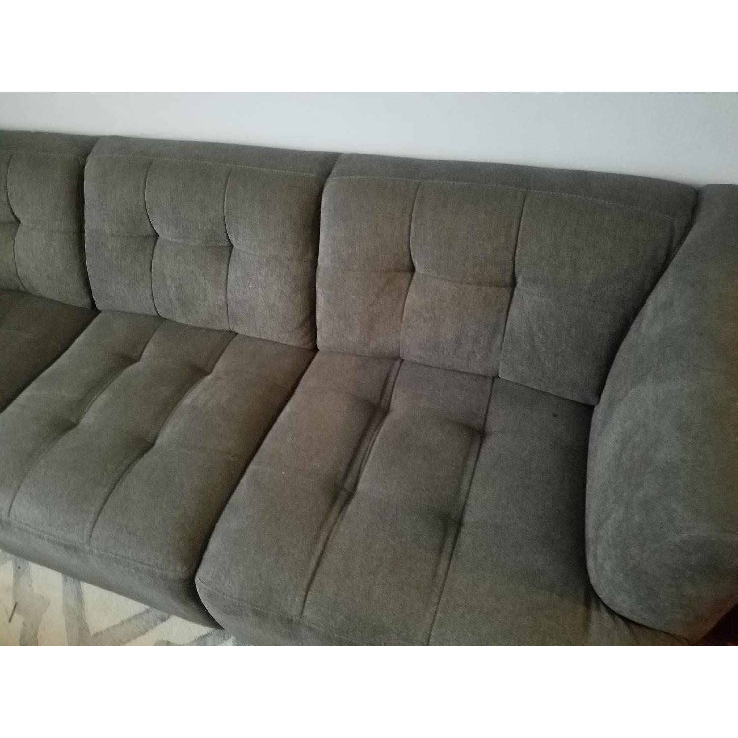 Macy's Grey Tufted Sofa - image-3