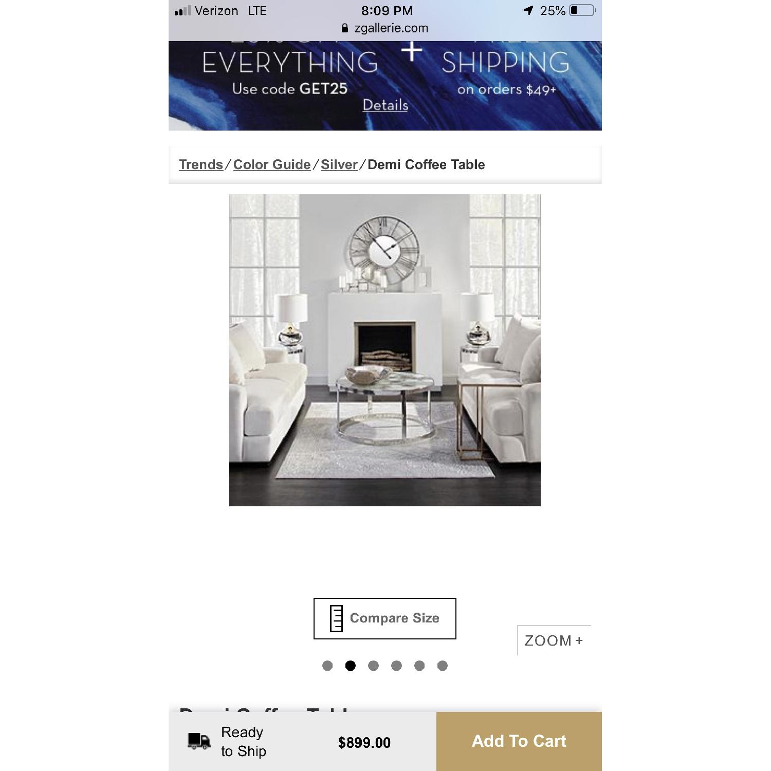 Z Gallerie Demi Coffee Table - image-6