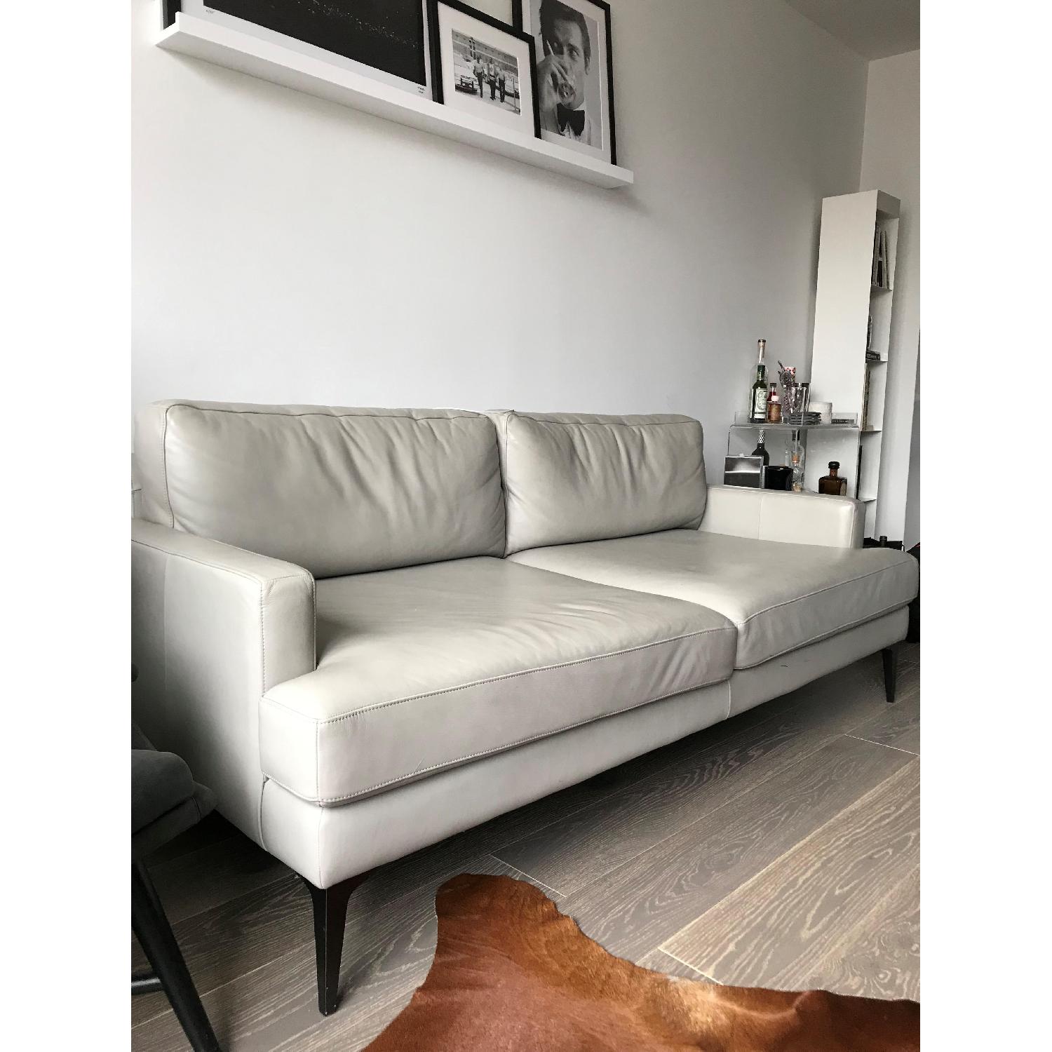 West Elm Andes Leather Sofa AptDeco