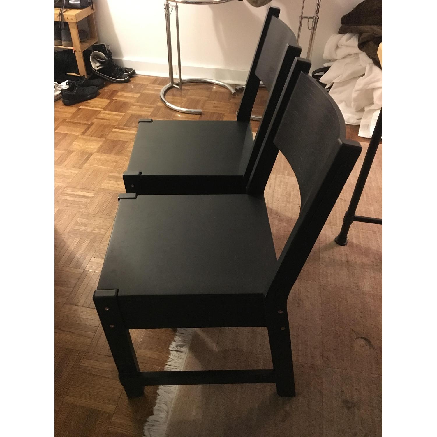 Ikea Industrial Wood & Iron Desk/Table w/ 2 Chairs - image-1