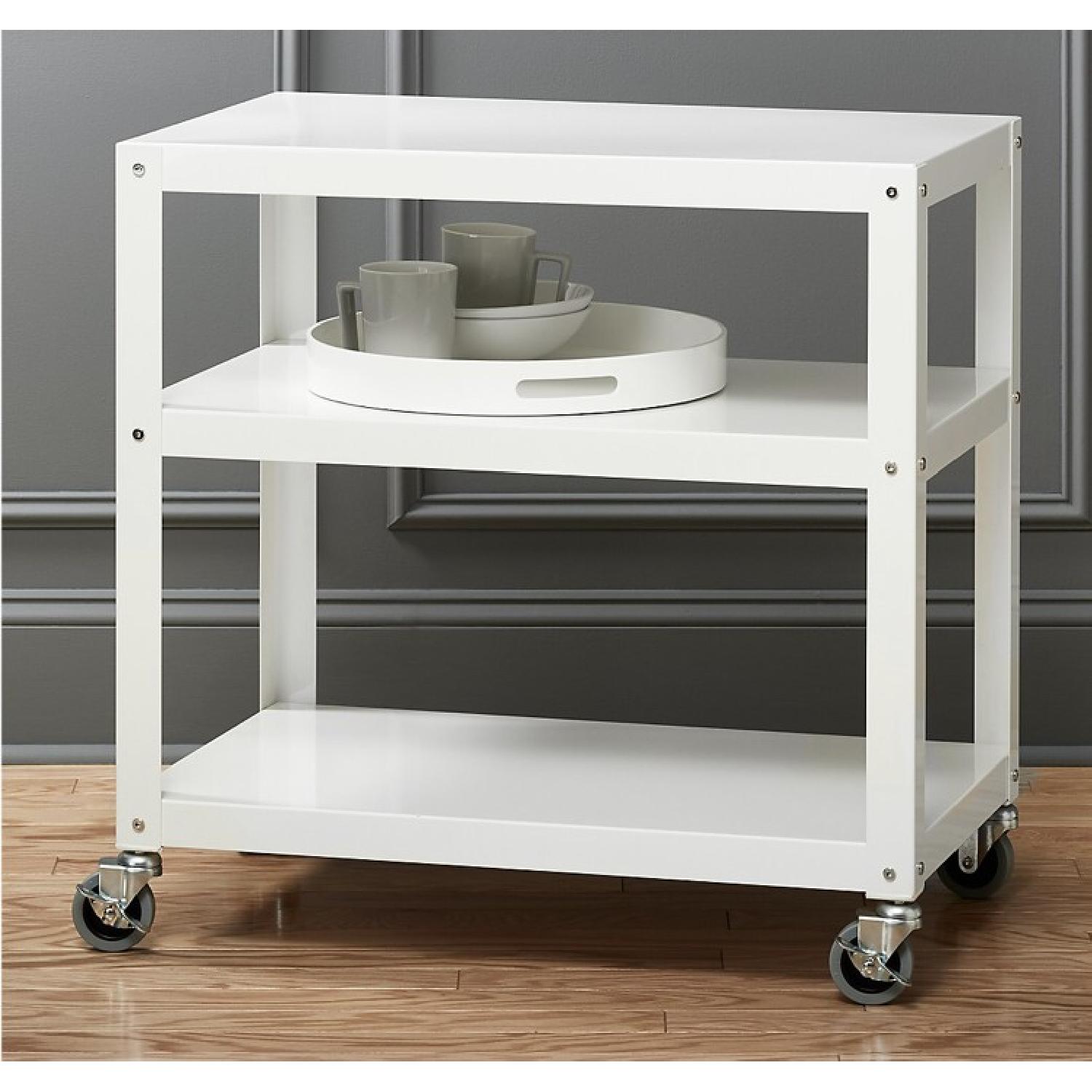 CB2 Go-Cart Rolling Cart in White - image-2
