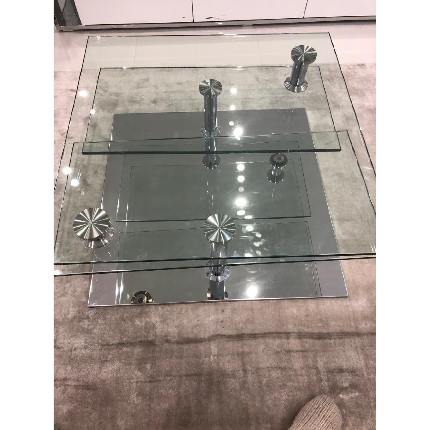 Modani Glass Chrome Extendable Coffee Table AptDeco