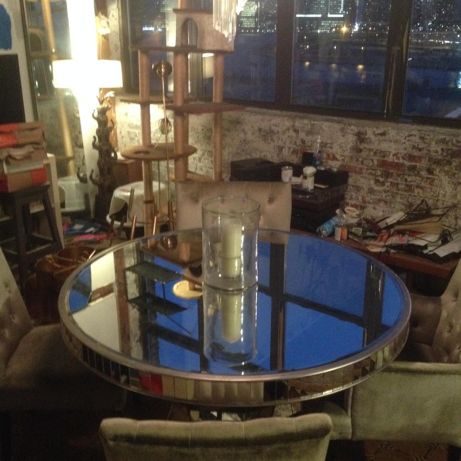 Z Gallerie Mirrored Venetian Dining Table w/ 4 Chairs - image-7