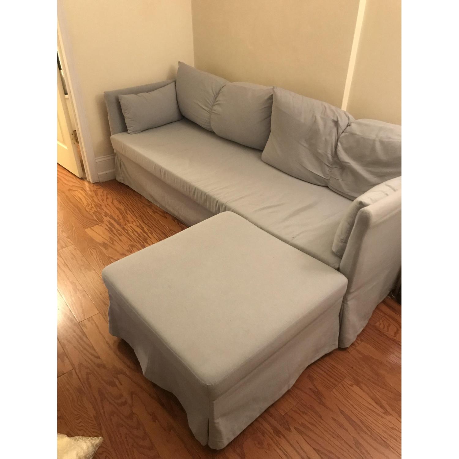 Ikea Sandbacken Grey Sleeper Sectional Sofa AptDeco