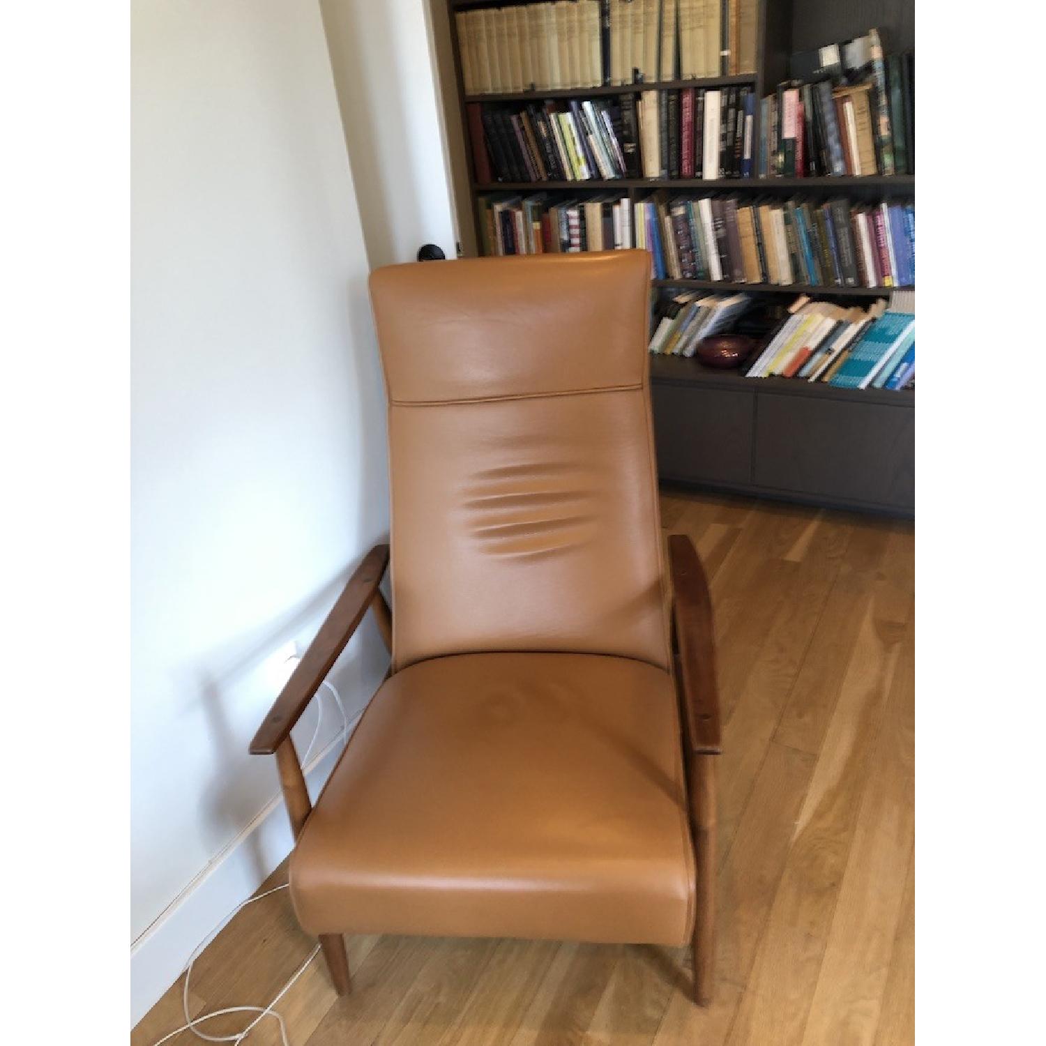 Design Within Reach Milo Baughman Brown Leather Recliner - image-2