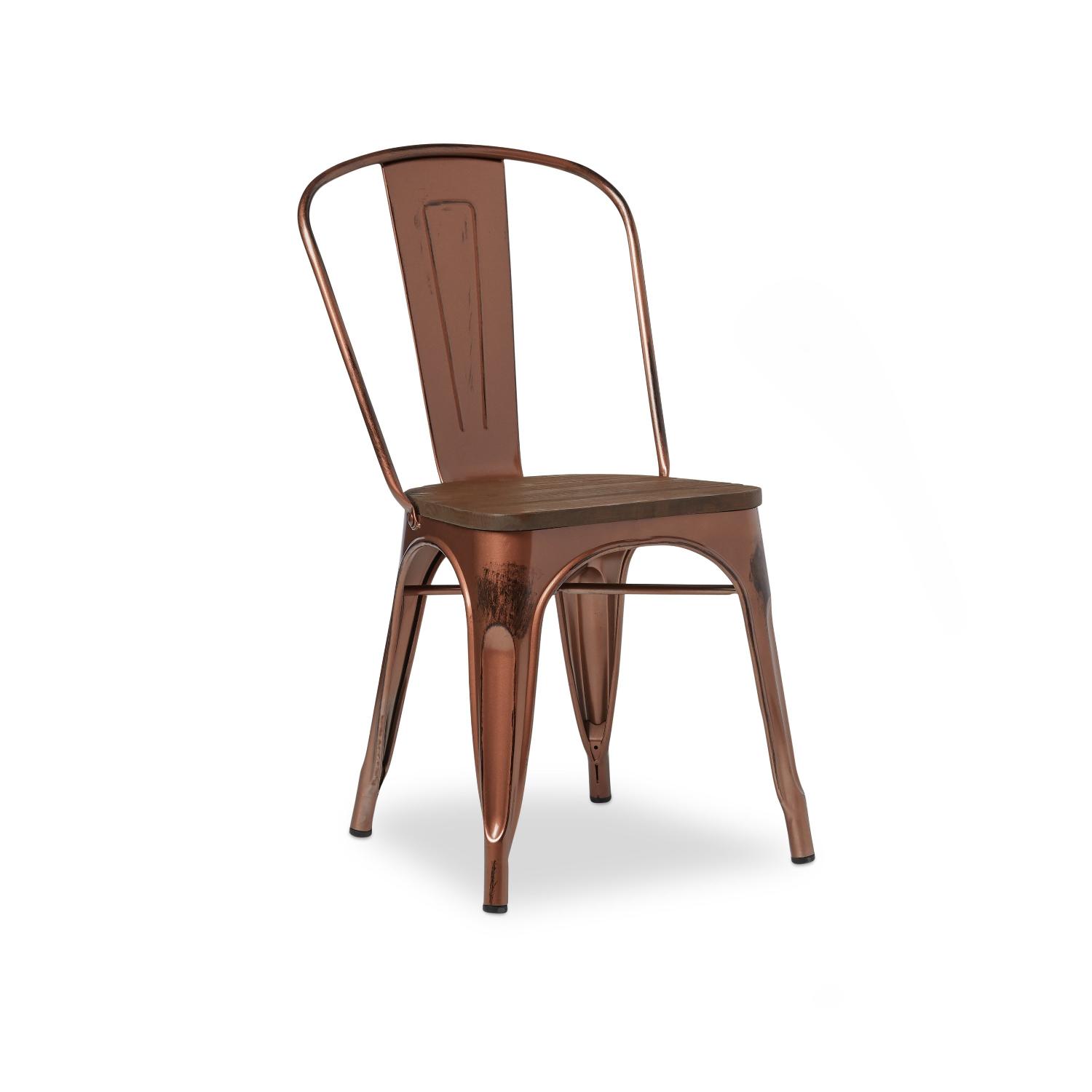 Copper Bistro Cafe Metal Side Dining Chairs - image-2