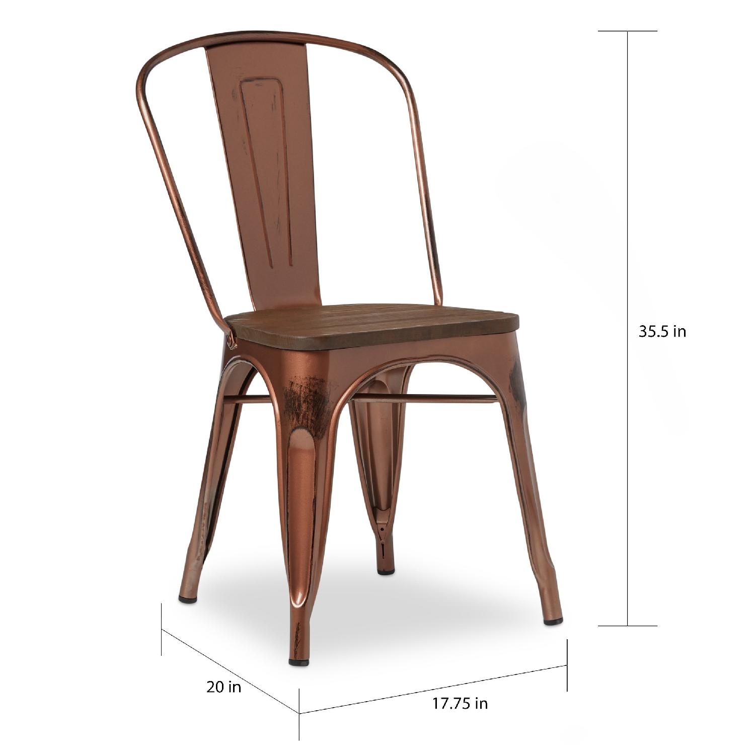 Copper Bistro Cafe Metal Side Dining Chairs - image-3